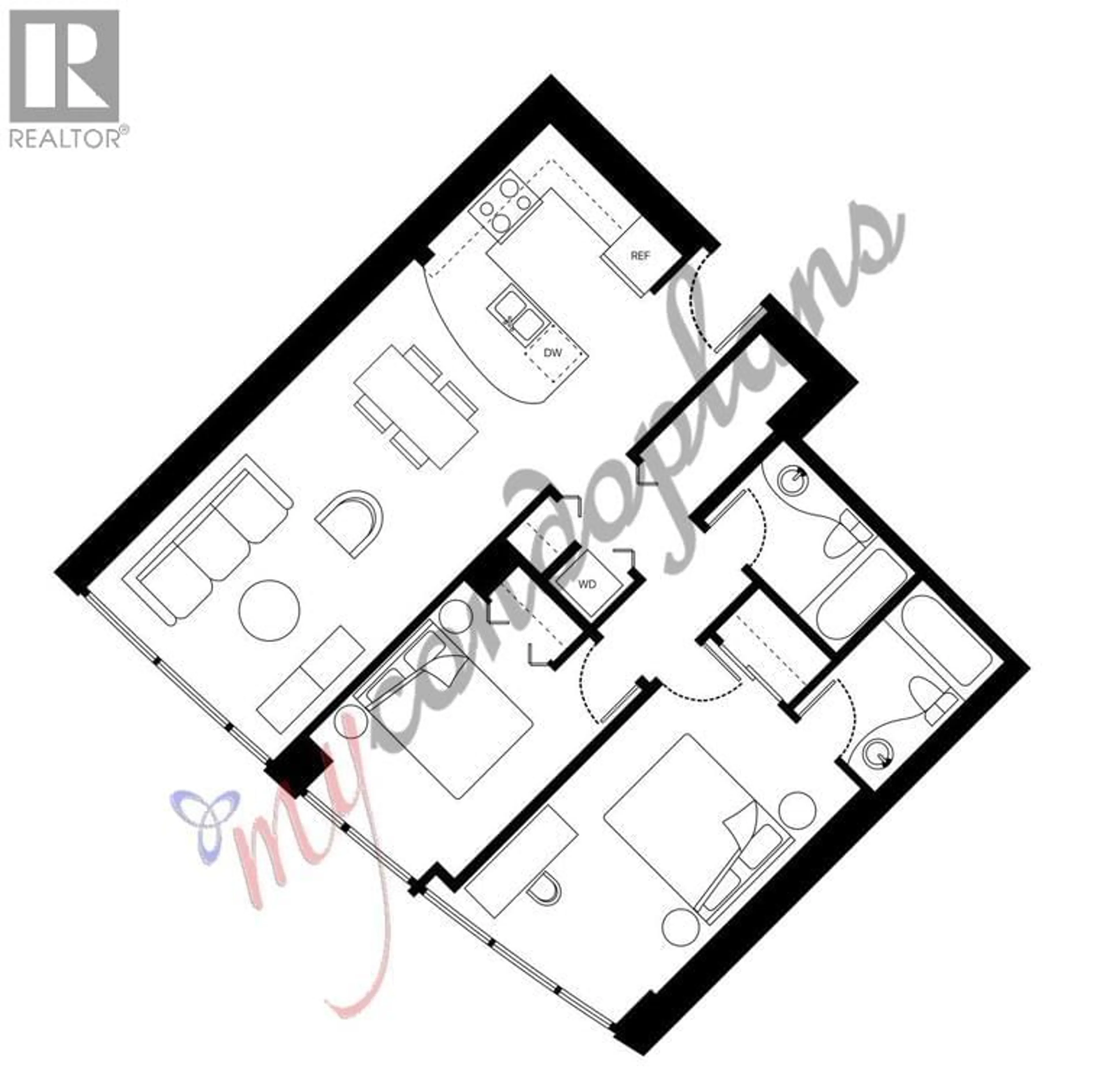 Floor plan for 1007 - 1008 CAMBIE STREET, Vancouver British Columbia V6B6J7