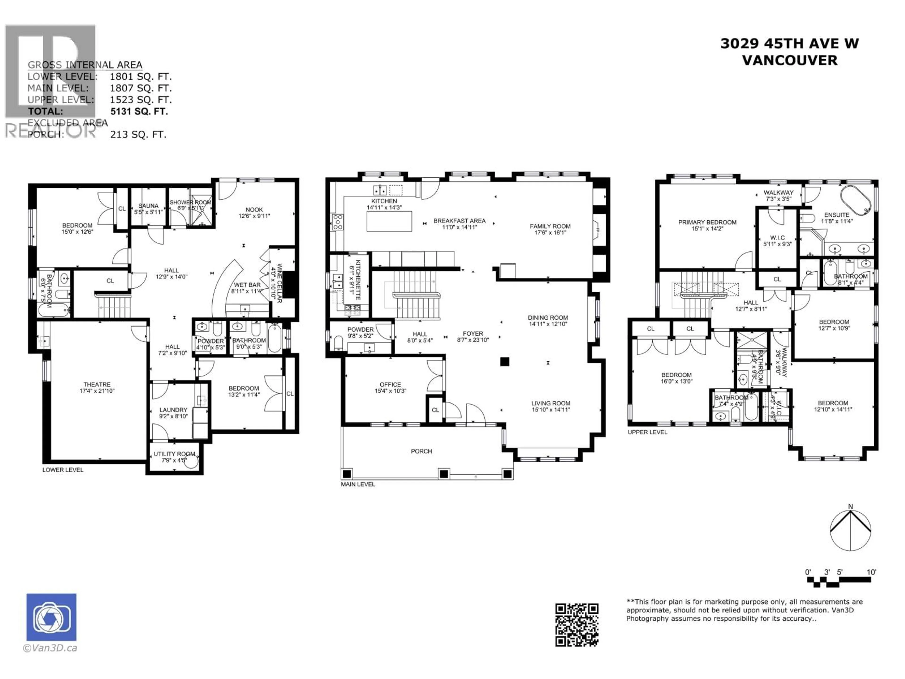 Floor plan for 3029 45TH AVENUE, Vancouver British Columbia V6N3L9