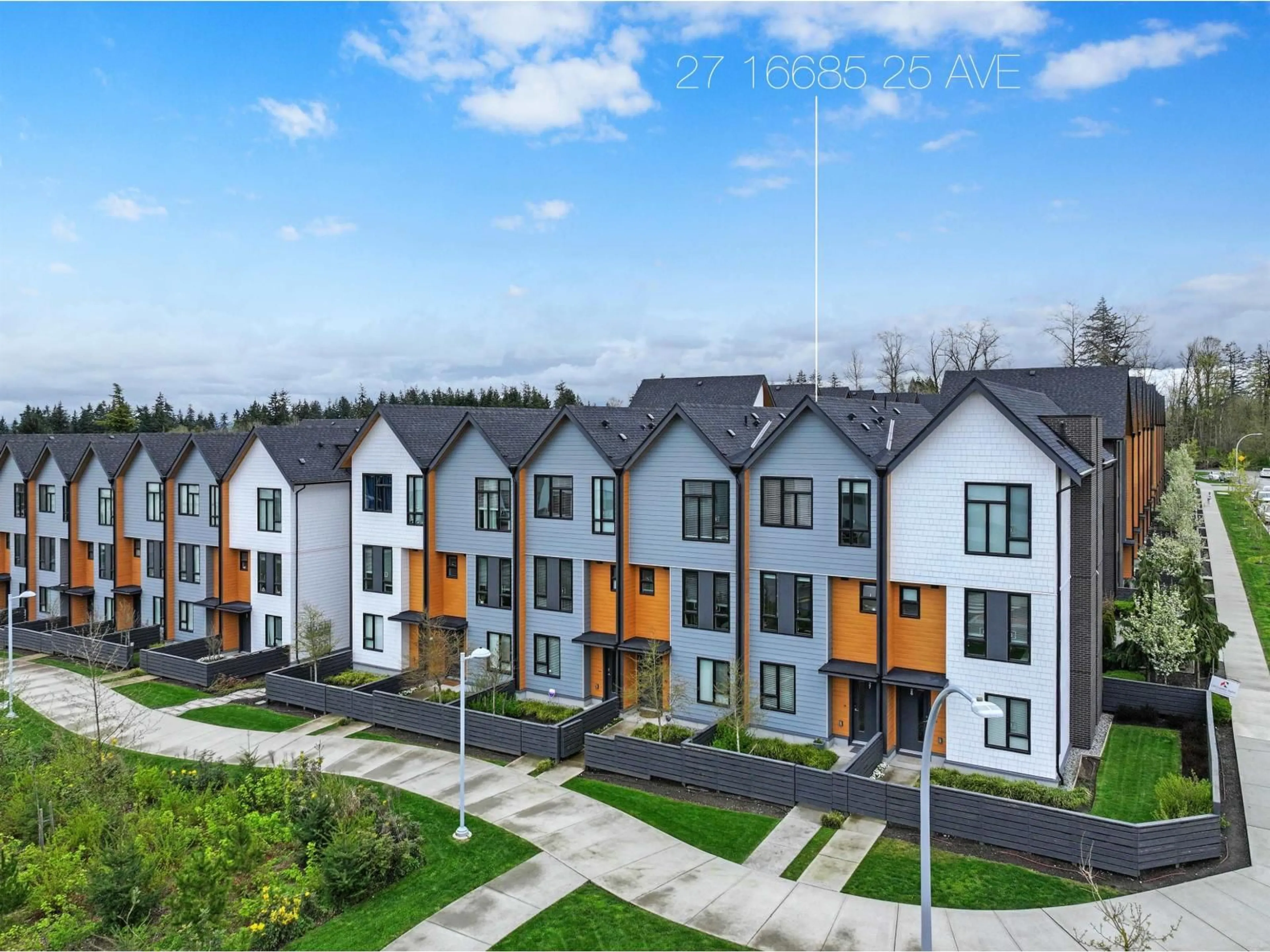 A pic from outside/outdoor area/front of a property/back of a property/a pic from drone, street for 27 - 16685 25, Surrey British Columbia V3Z0Z4