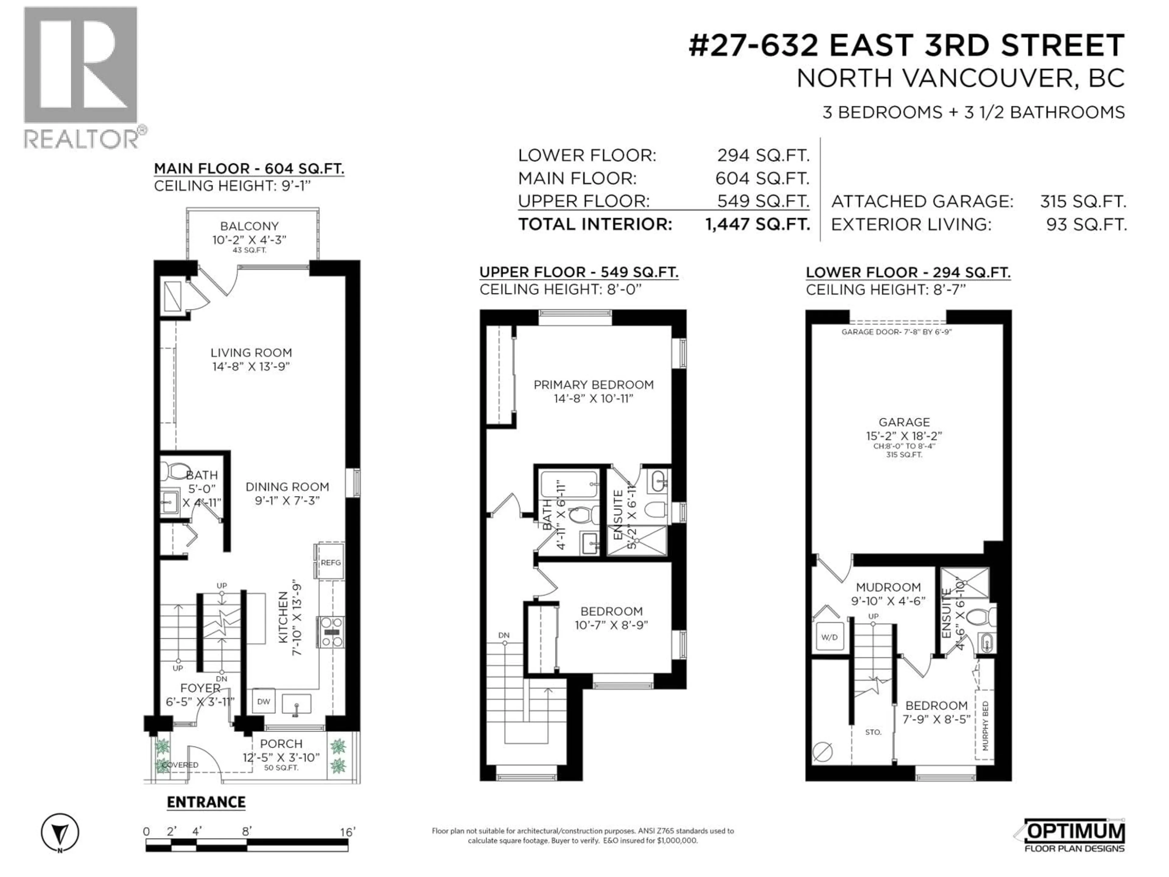 Floor plan for 27 - 632 3RD STREET, North Vancouver British Columbia V7L1G7