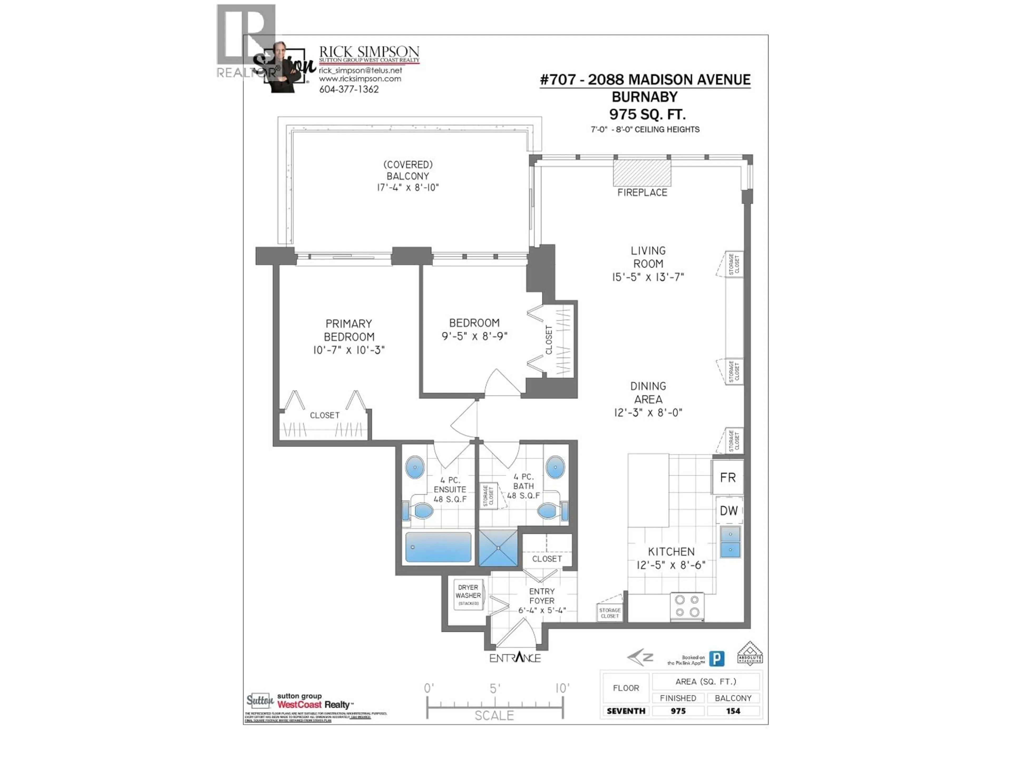 Floor plan for 707 - 2088 MADISON AVENUE, Burnaby British Columbia V5C6T5