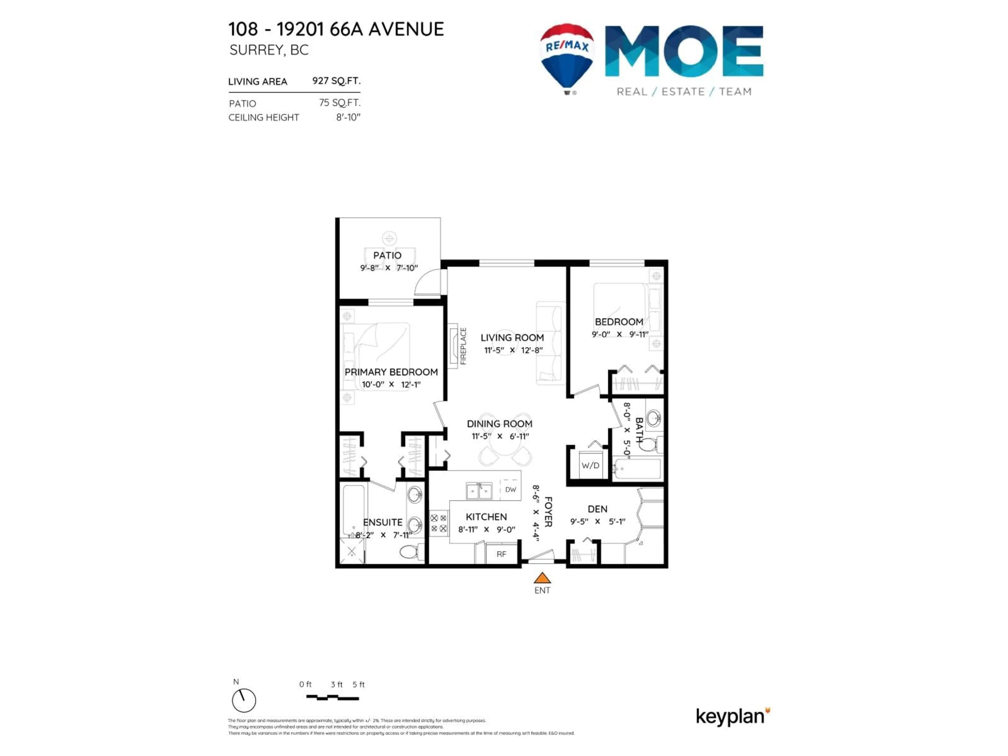 Floor plan for 108 - 19201 66A, Surrey British Columbia V4N6N7