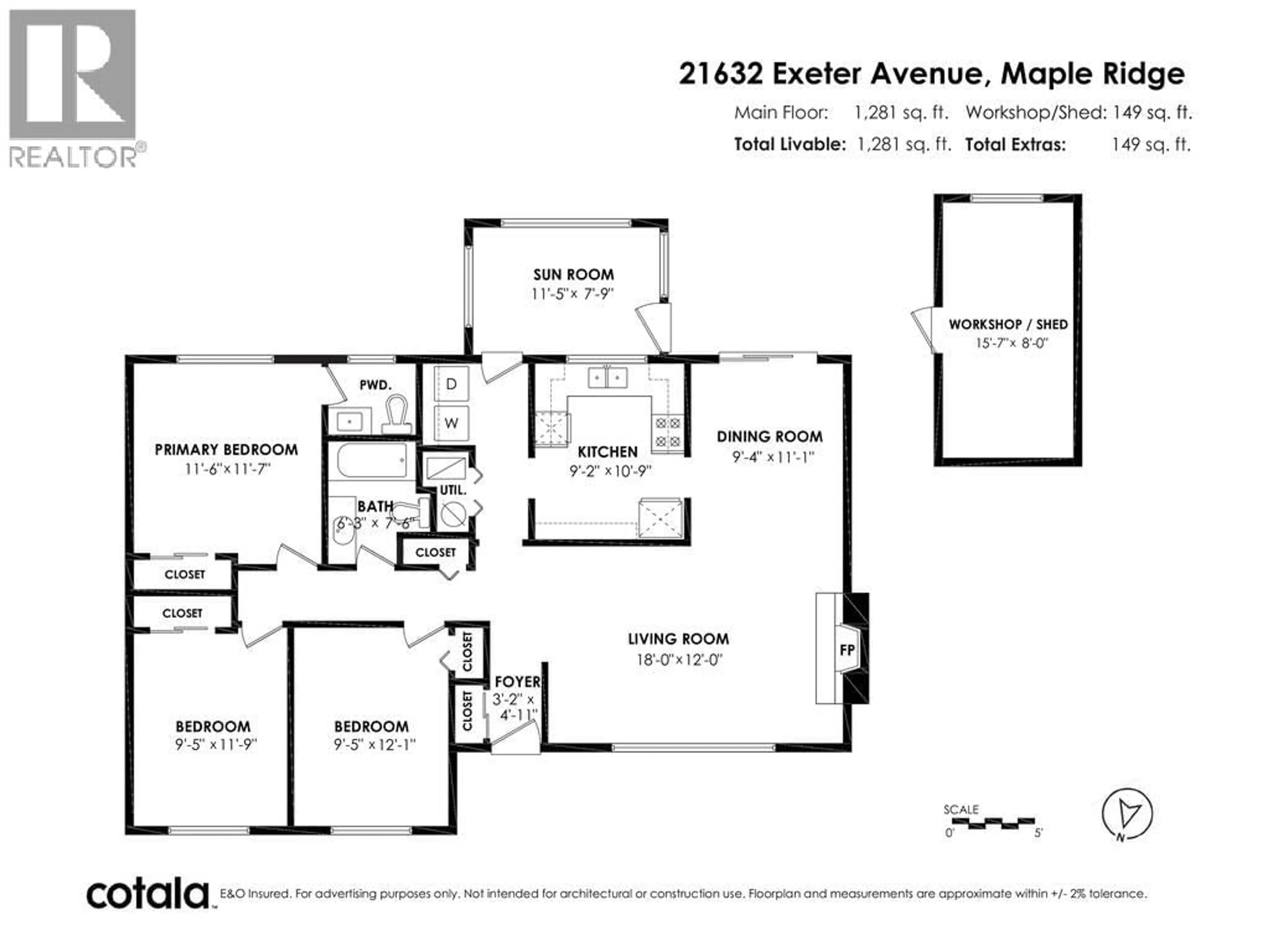 Floor plan for 21632 EXETER AVENUE, Maple Ridge British Columbia V2X4M8
