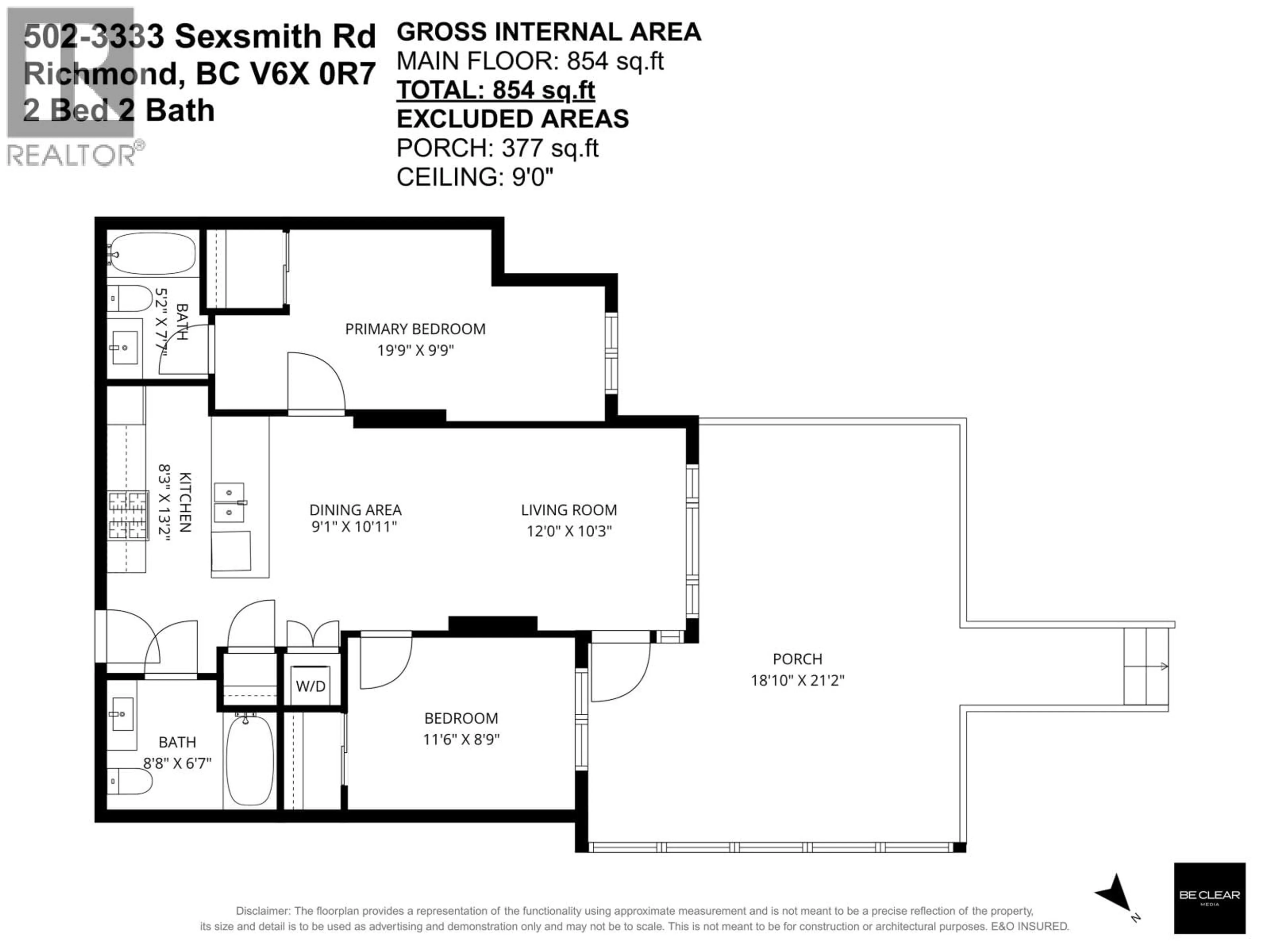 Floor plan for 502 - 3333 SEXSMITH ROAD, Richmond British Columbia V6X0R7