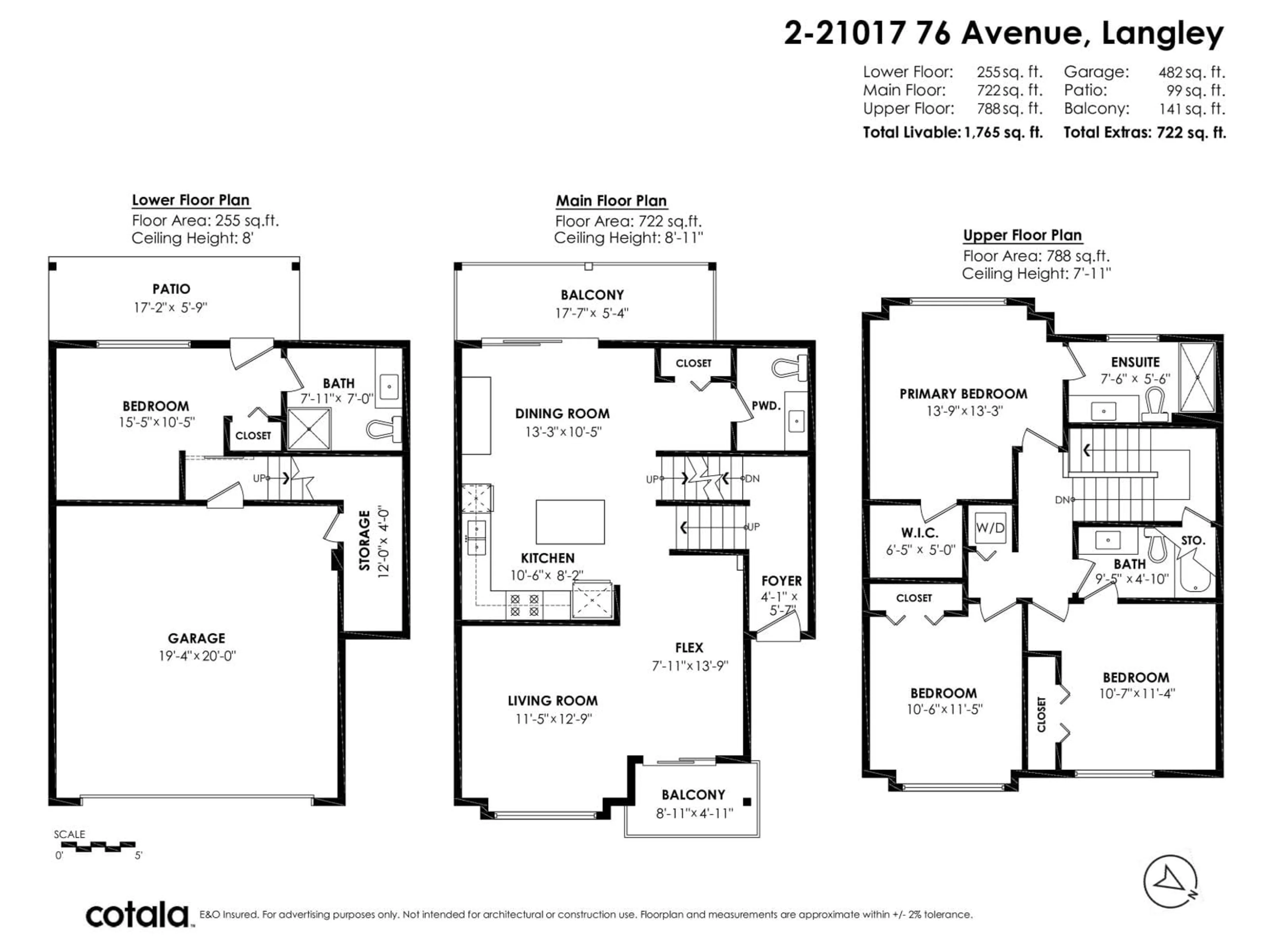Floor plan for 2 - 21017 76 AVENUE, Langley British Columbia V2Y0P9
