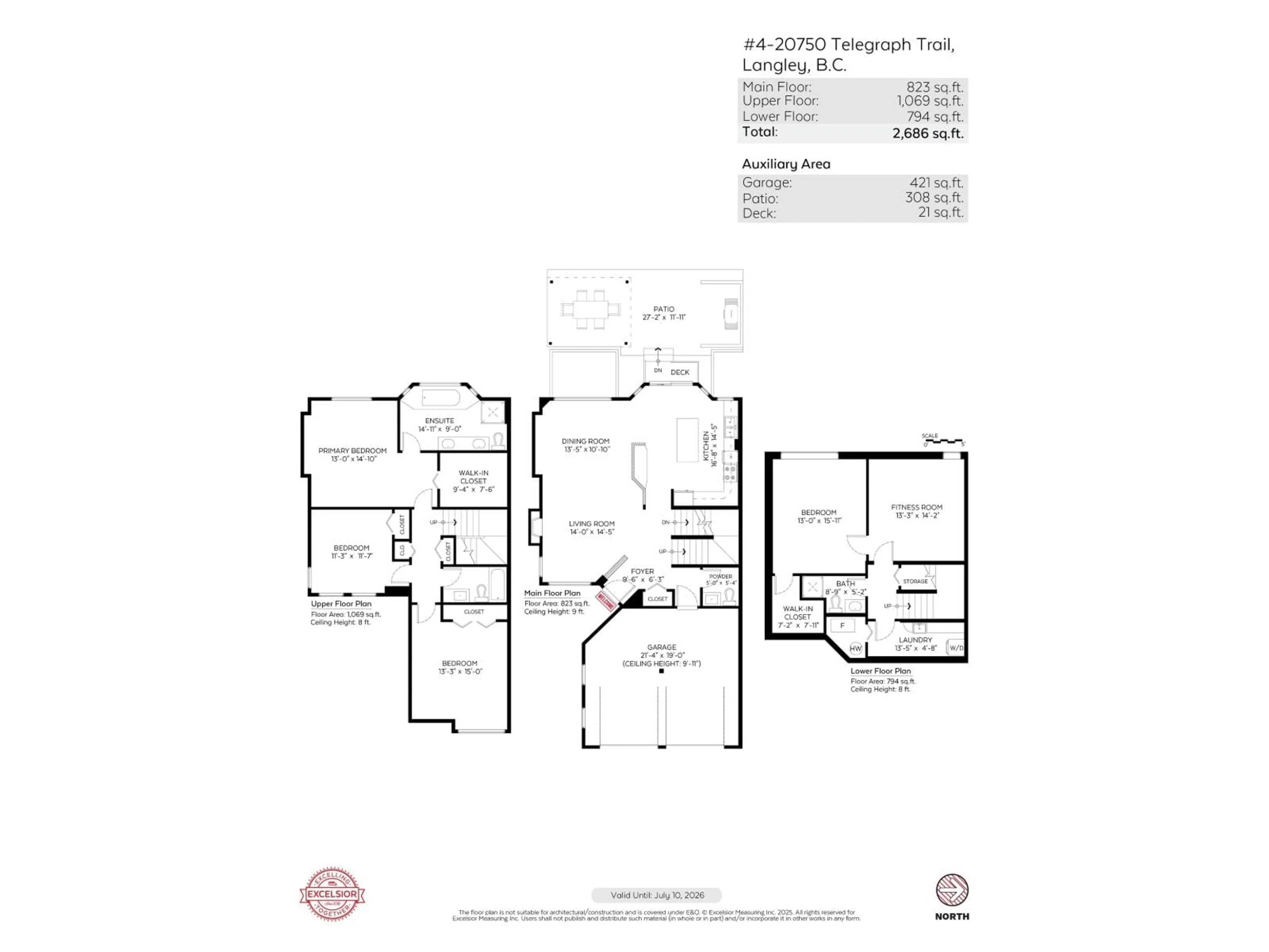Floor plan for 4 - 20750 TELEGRAPH, Langley British Columbia V1M2W1