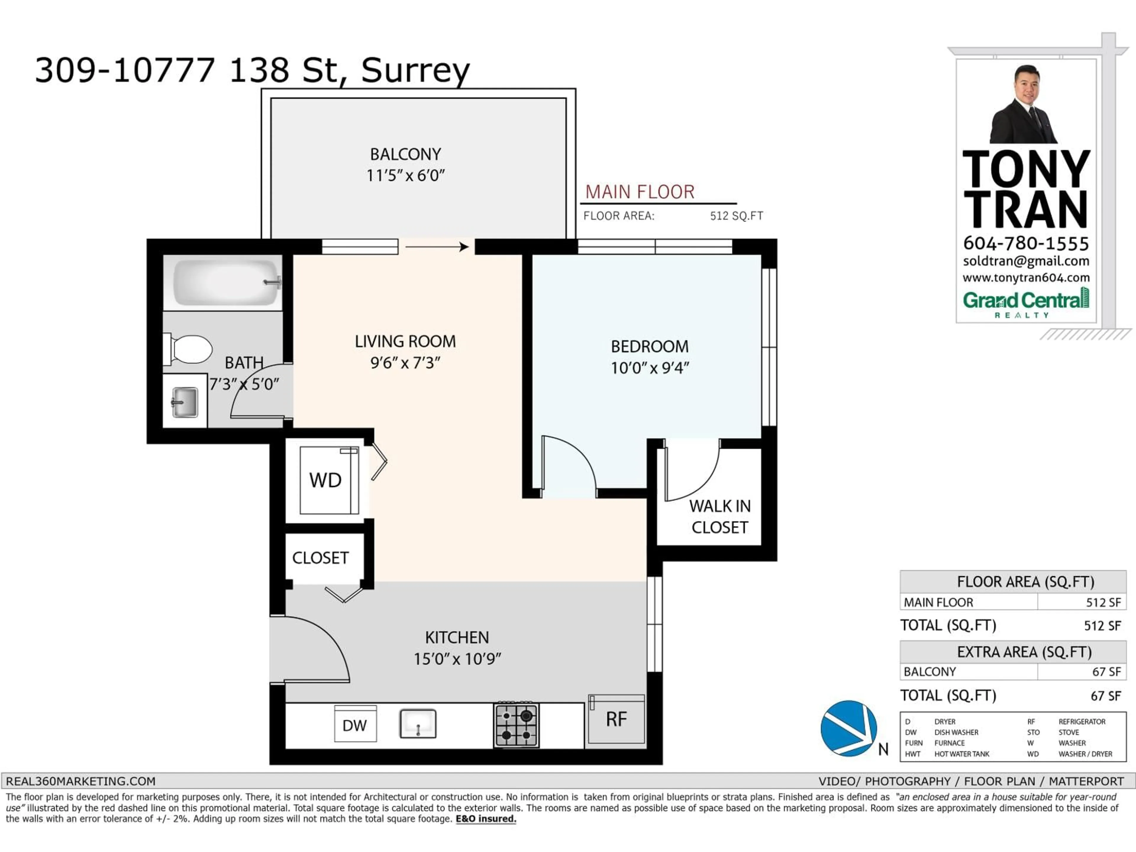 Floor plan for 309 - 10777 138 STREET, Surrey British Columbia V3T0T5