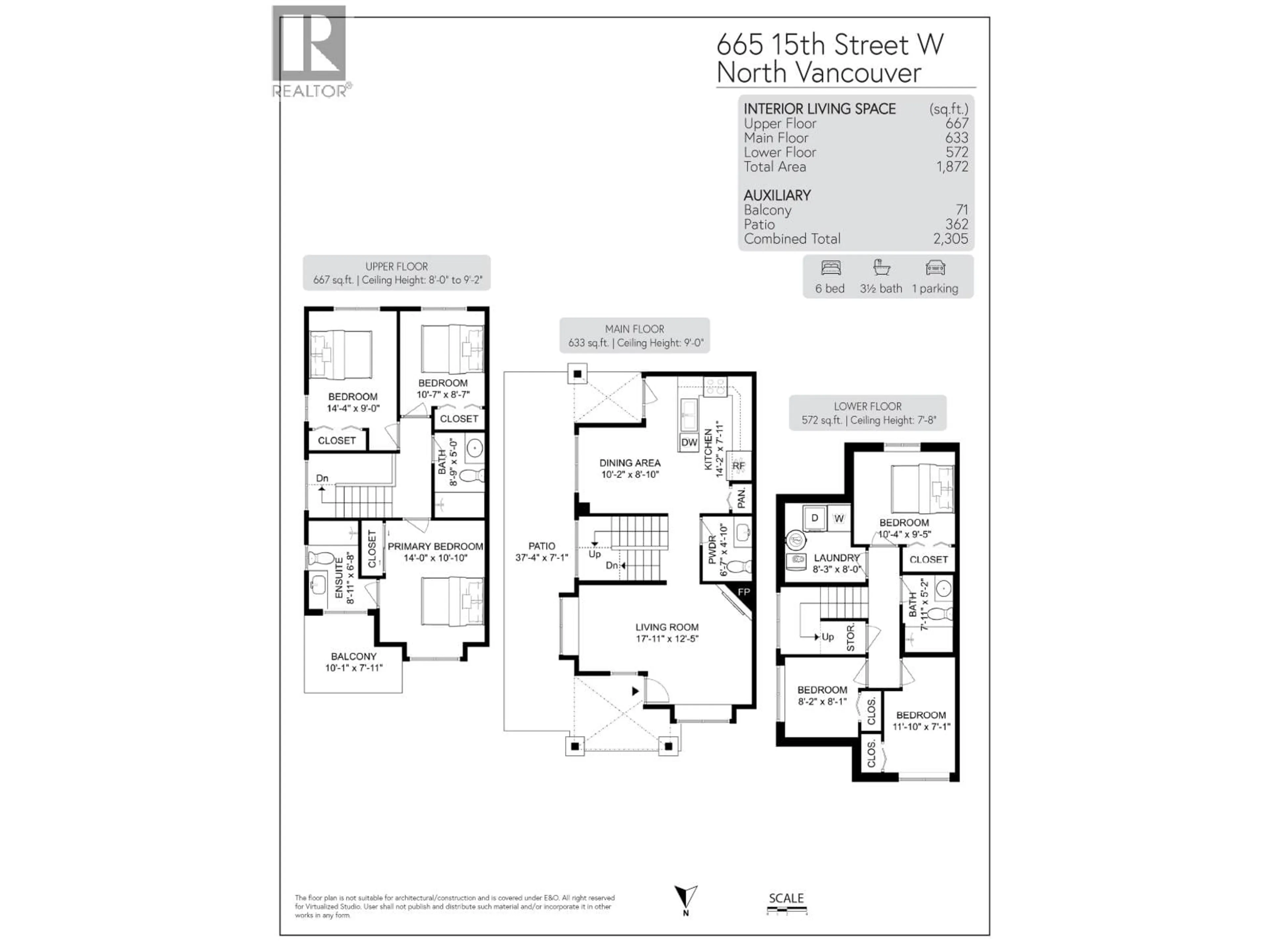 Floor plan for 665 15TH STREET, North Vancouver British Columbia V7M1T1