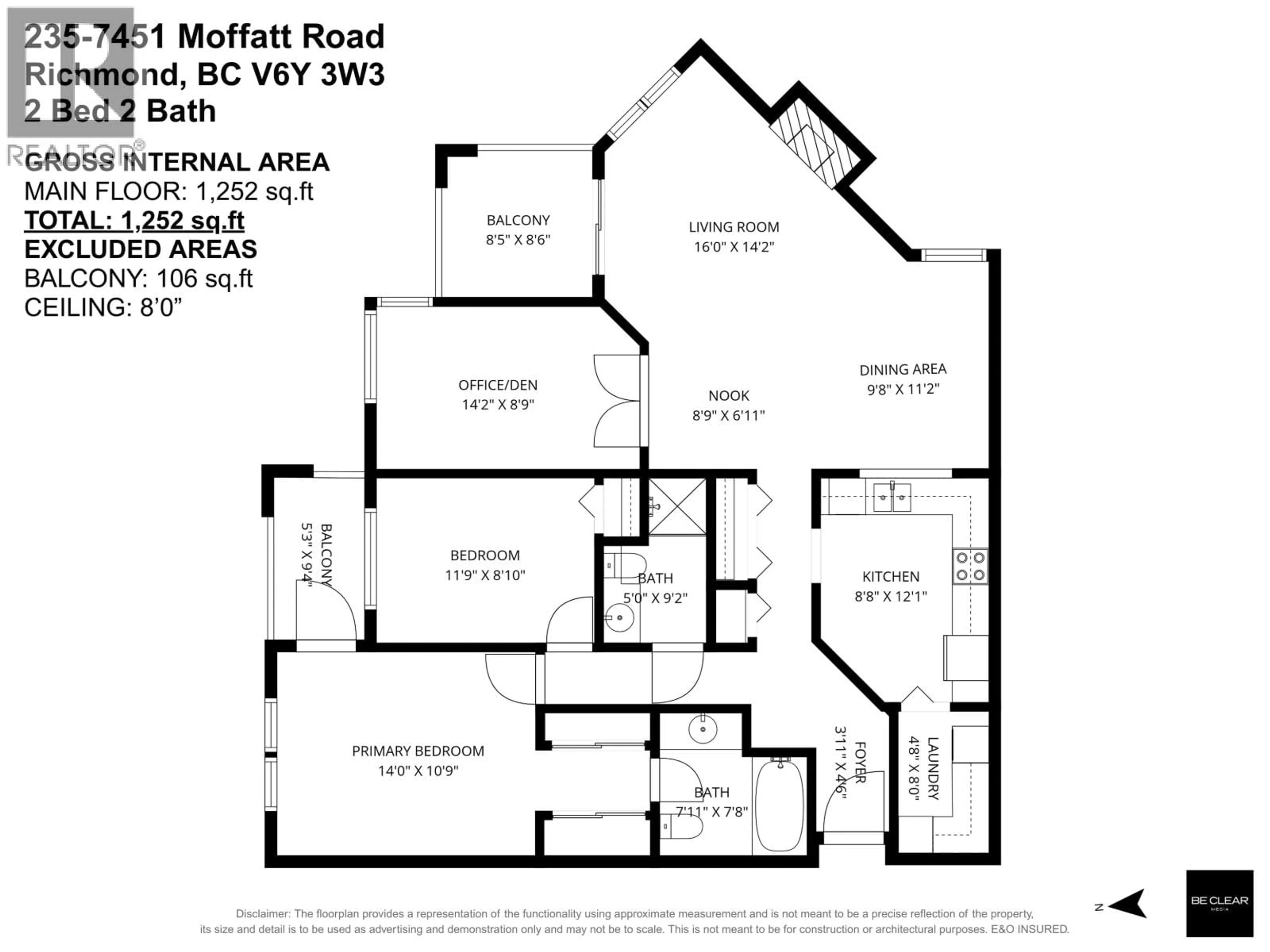 Floor plan for 235 - 7451 MOFFATT ROAD, Richmond British Columbia V6Y3W3