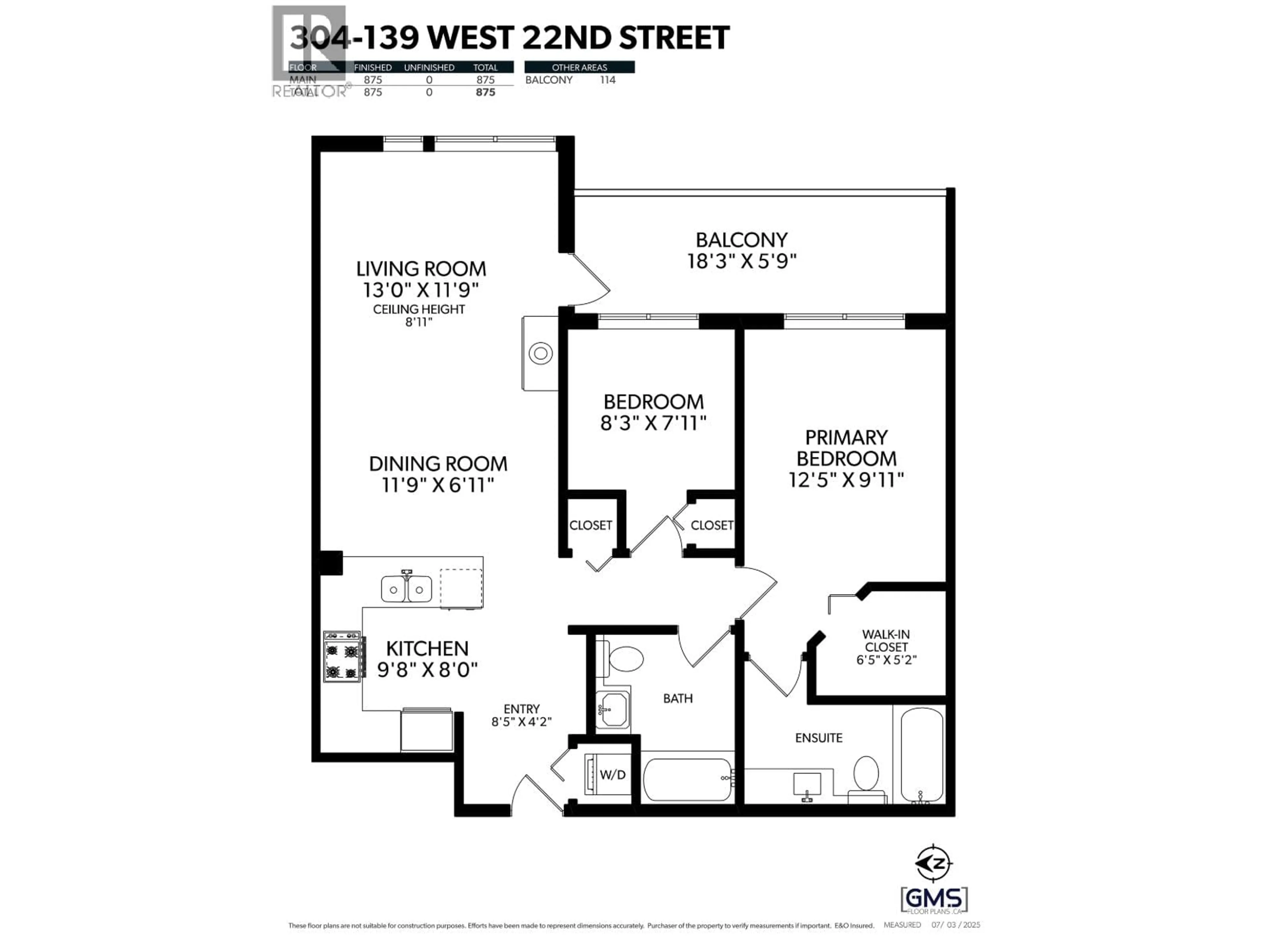 Floor plan for 304 - 139 22ND STREET, North Vancouver British Columbia V7M0B5