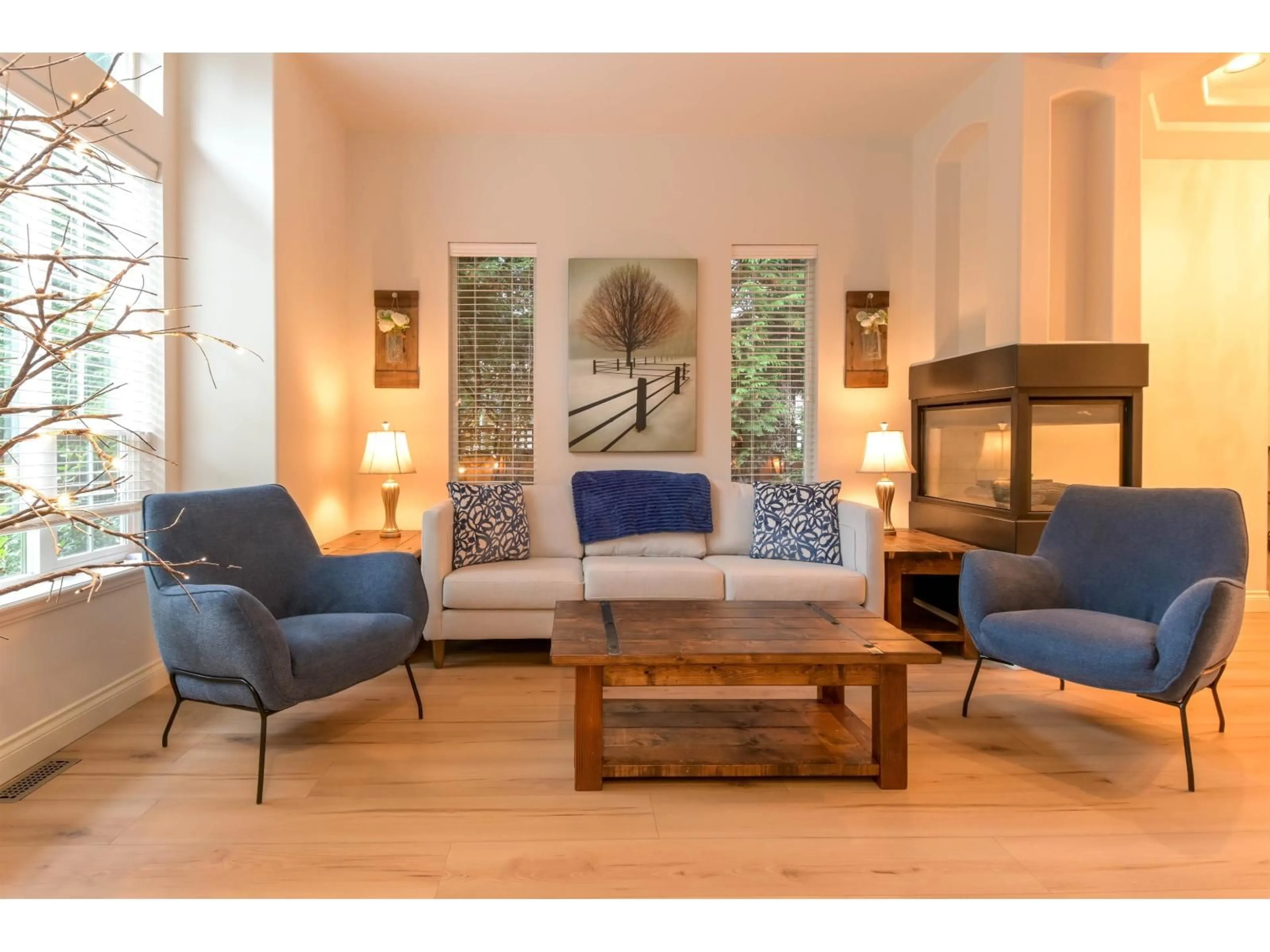 Living room with furniture, wood/laminate floor for 20536 46A AVENUE, Langley British Columbia V3A3J8