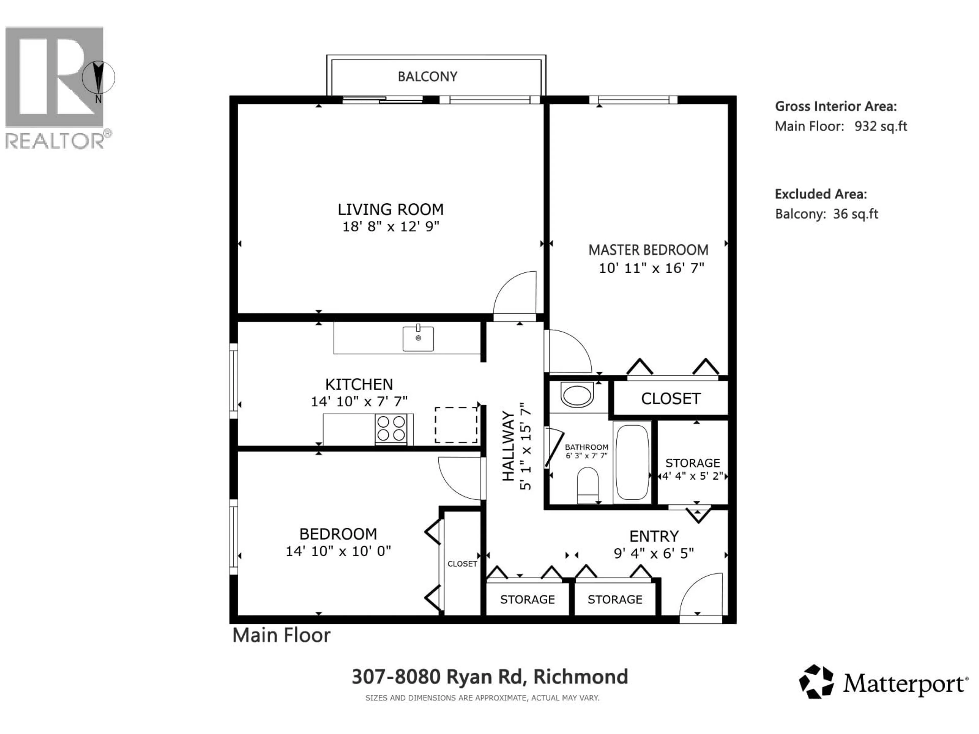 Floor plan for 307 - 8080 RYAN ROAD, Richmond British Columbia V7A2E5