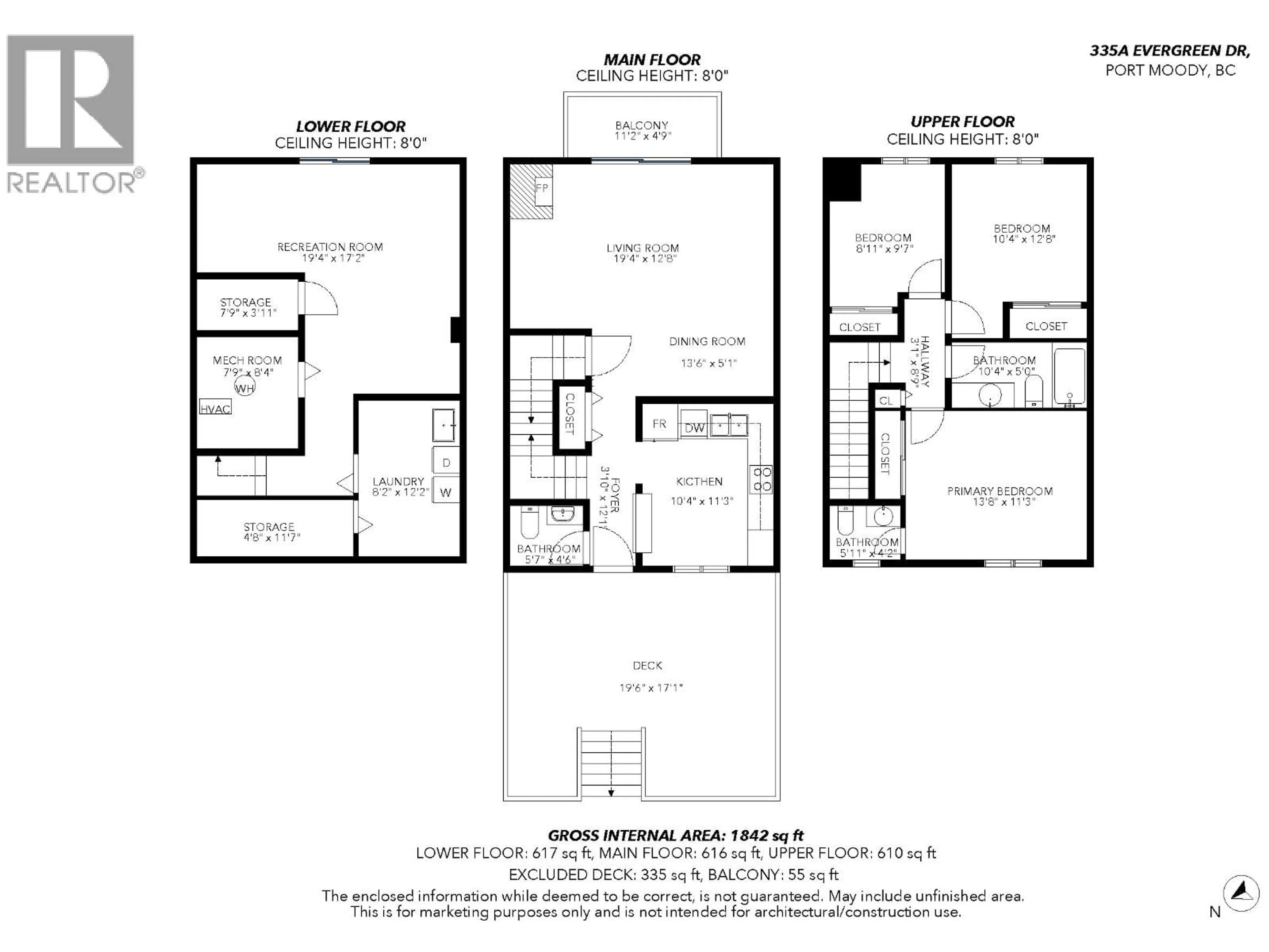 Floor plan for 335A EVERGREEN DRIVE, Port Moody British Columbia V3H1S1