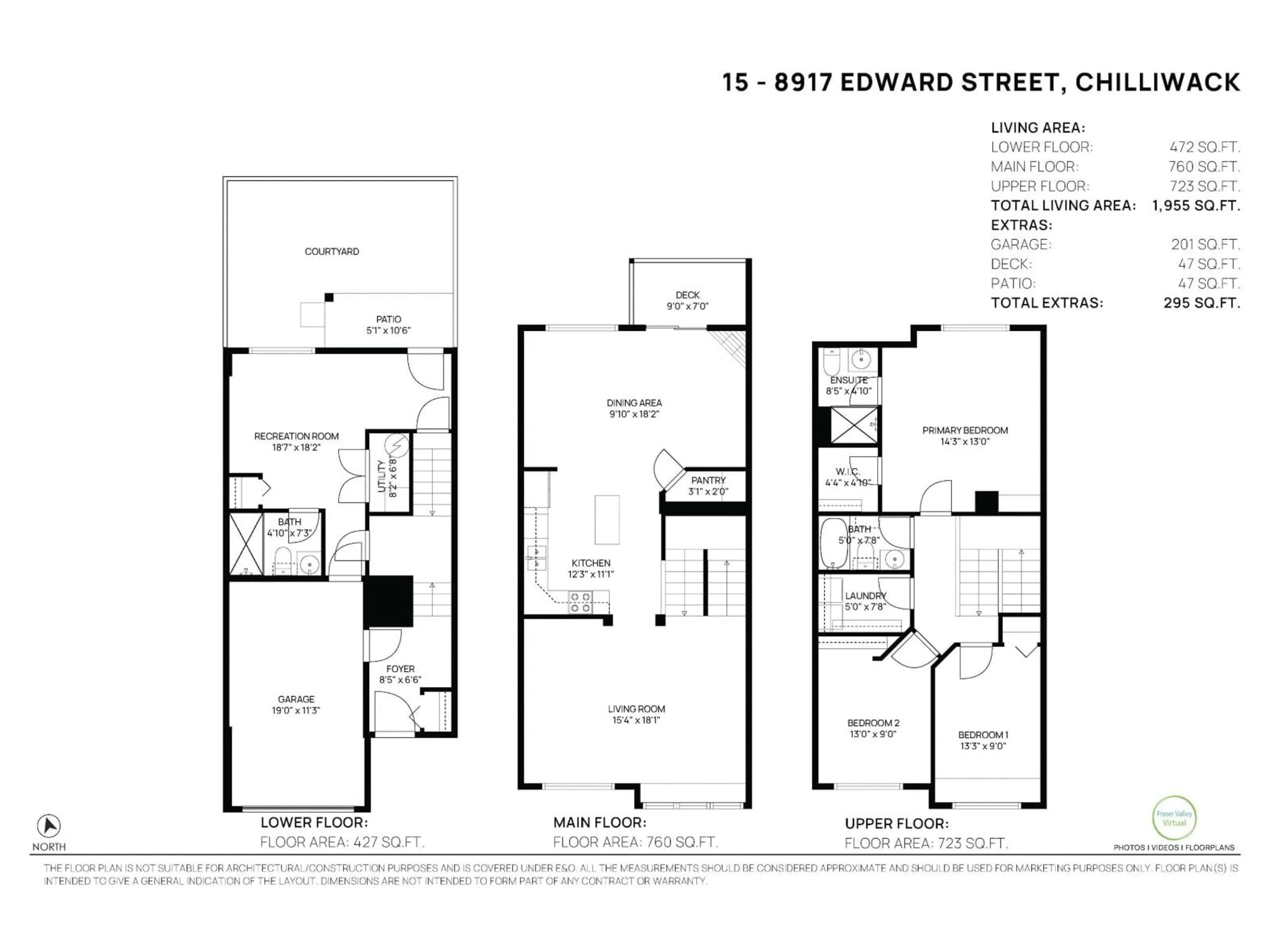 Floor plan for 15 - 8917 EDWARD STREET, Chilliwack British Columbia V2P4E2