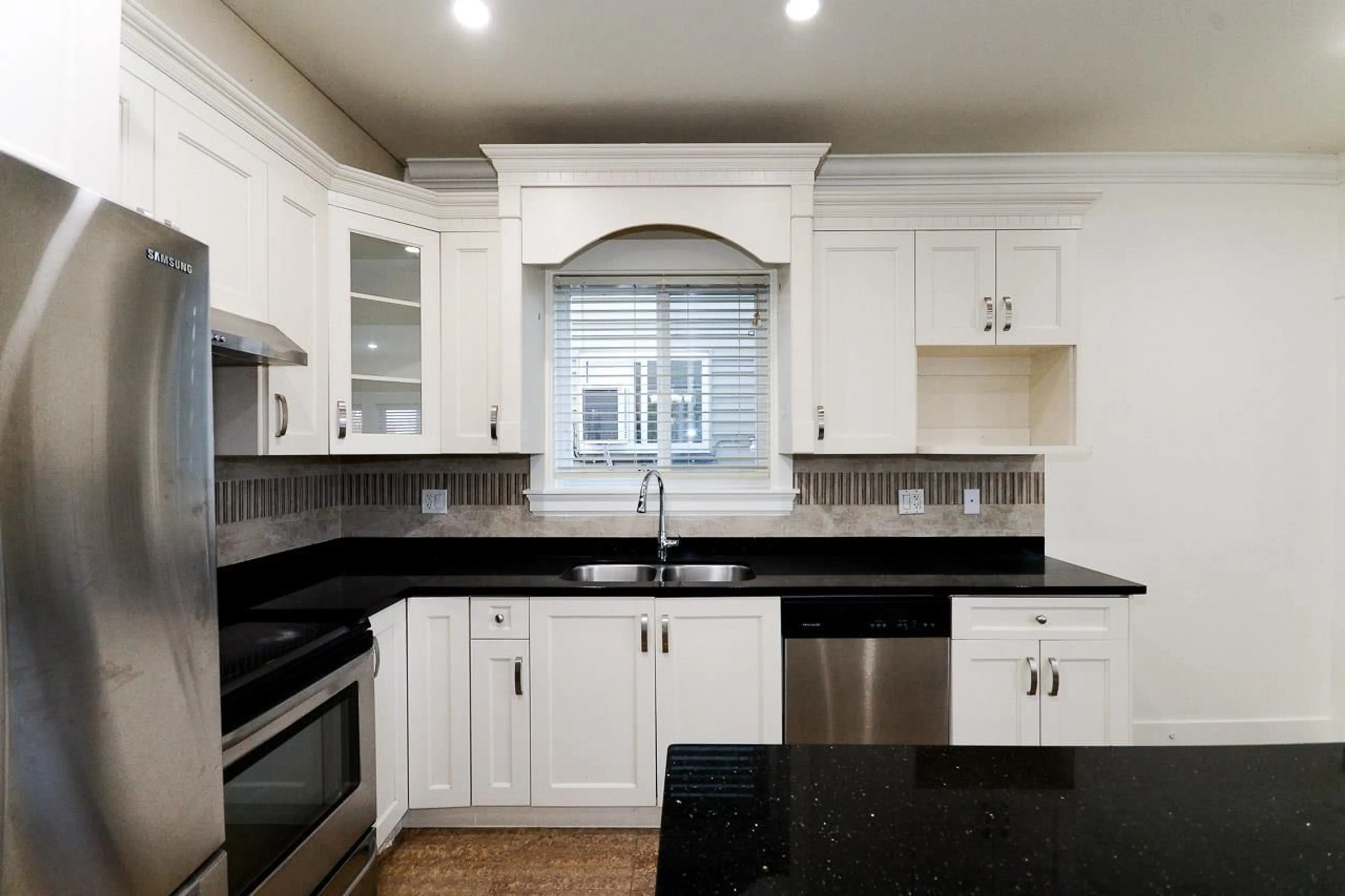 Contemporary kitchen, ceramic/tile floor for 13111 108, Surrey British Columbia V3T2J2