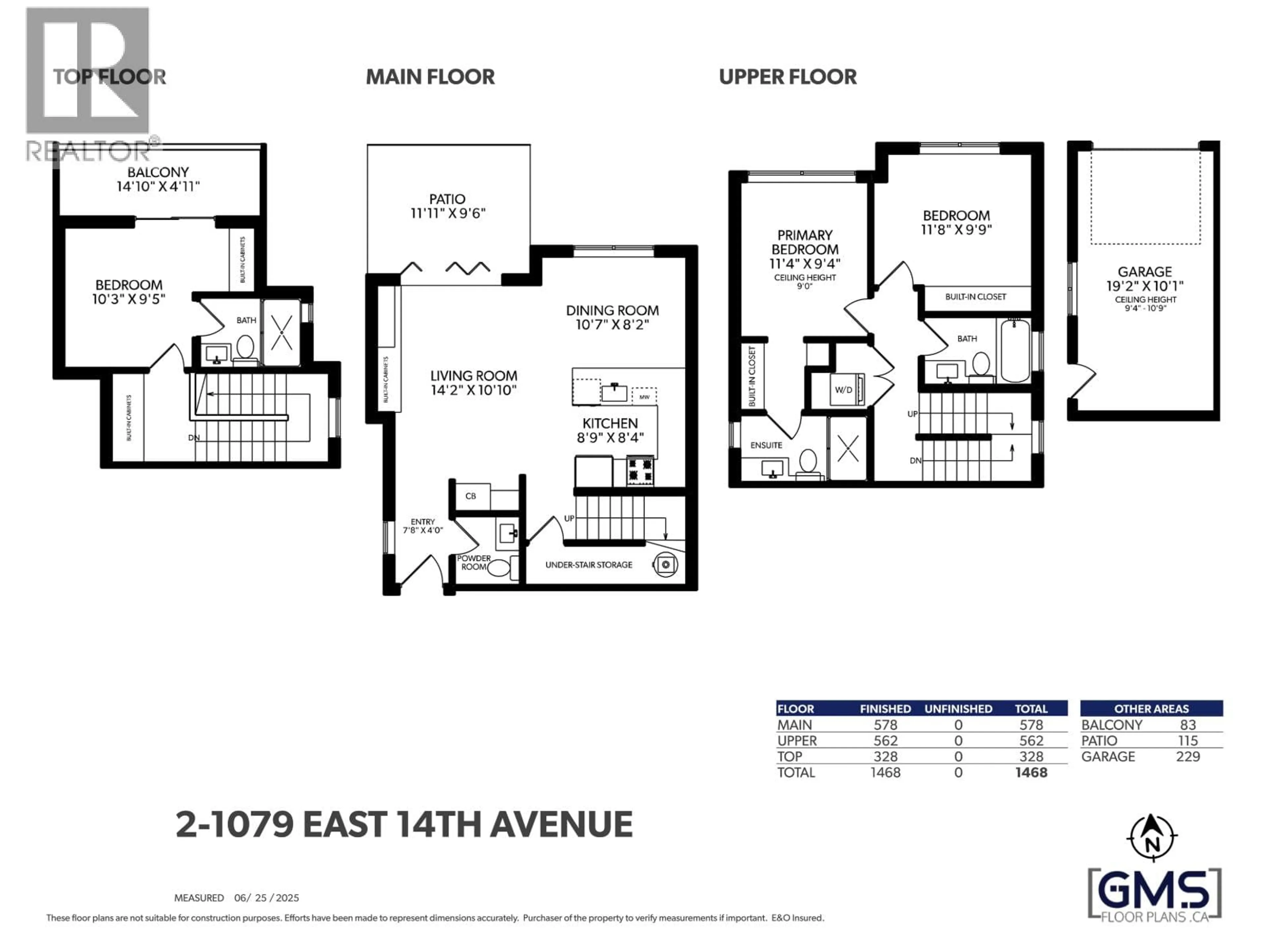 Floor plan for #2 - 1079 14TH AVENUE, Vancouver British Columbia V5T2P1
