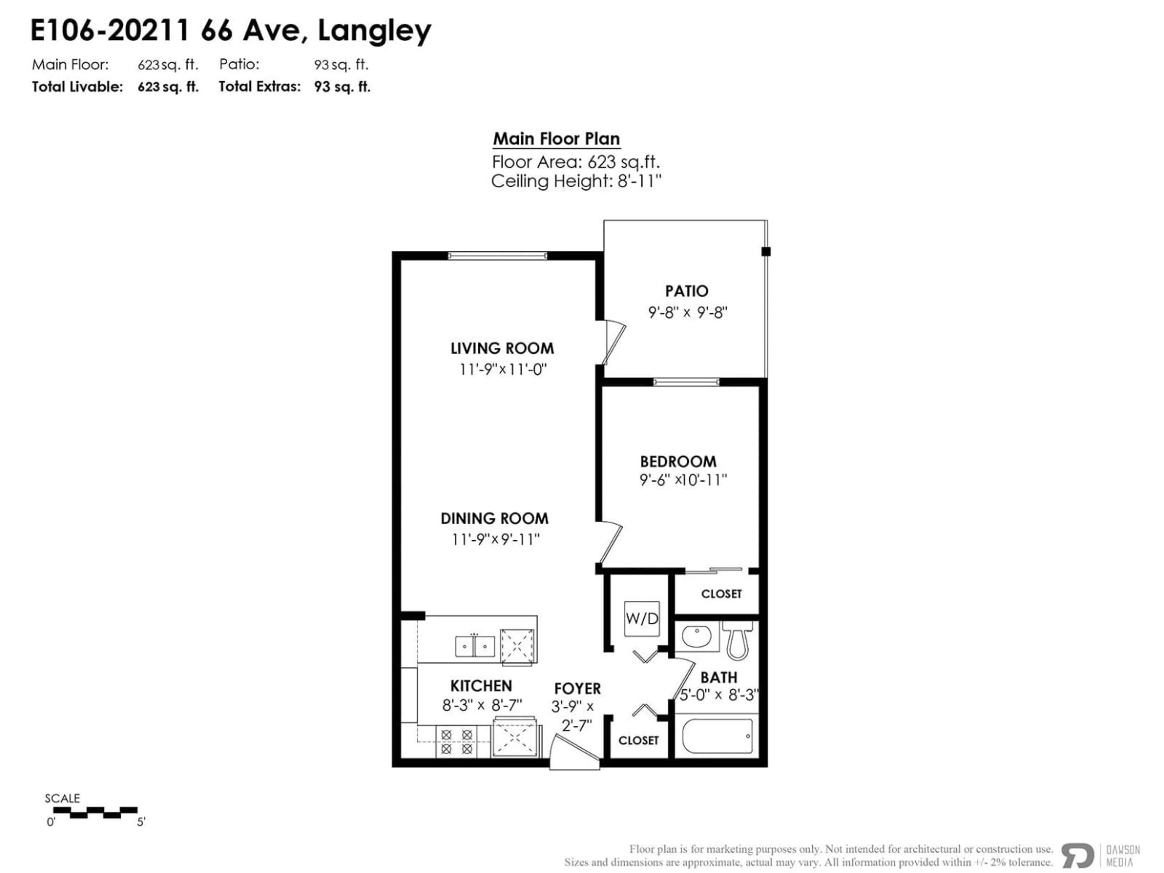 Floor plan for E106 - 20211 66, Langley British Columbia V2Y0L4