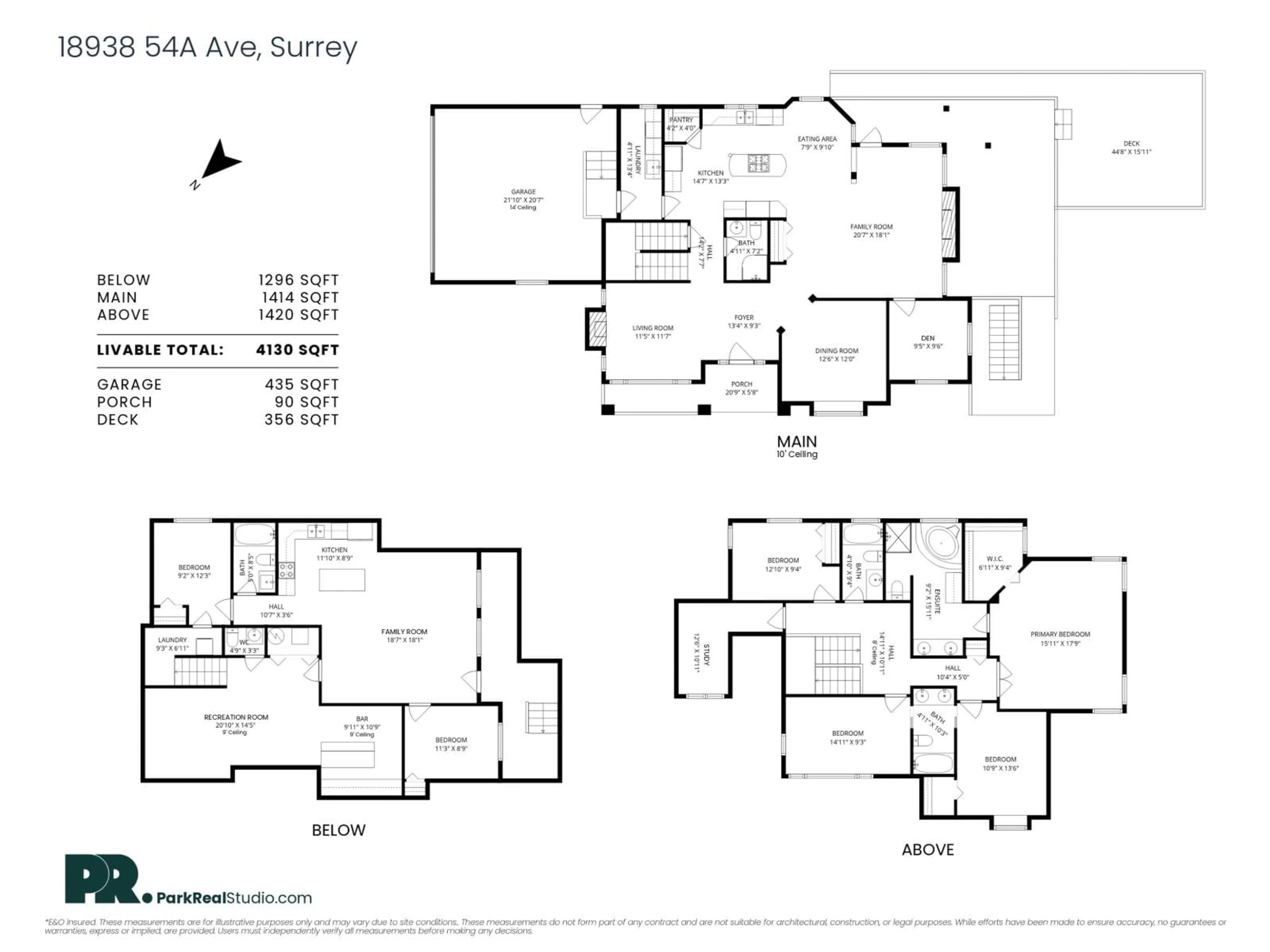 Floor plan for 18938 54A, Surrey British Columbia V3S6R4