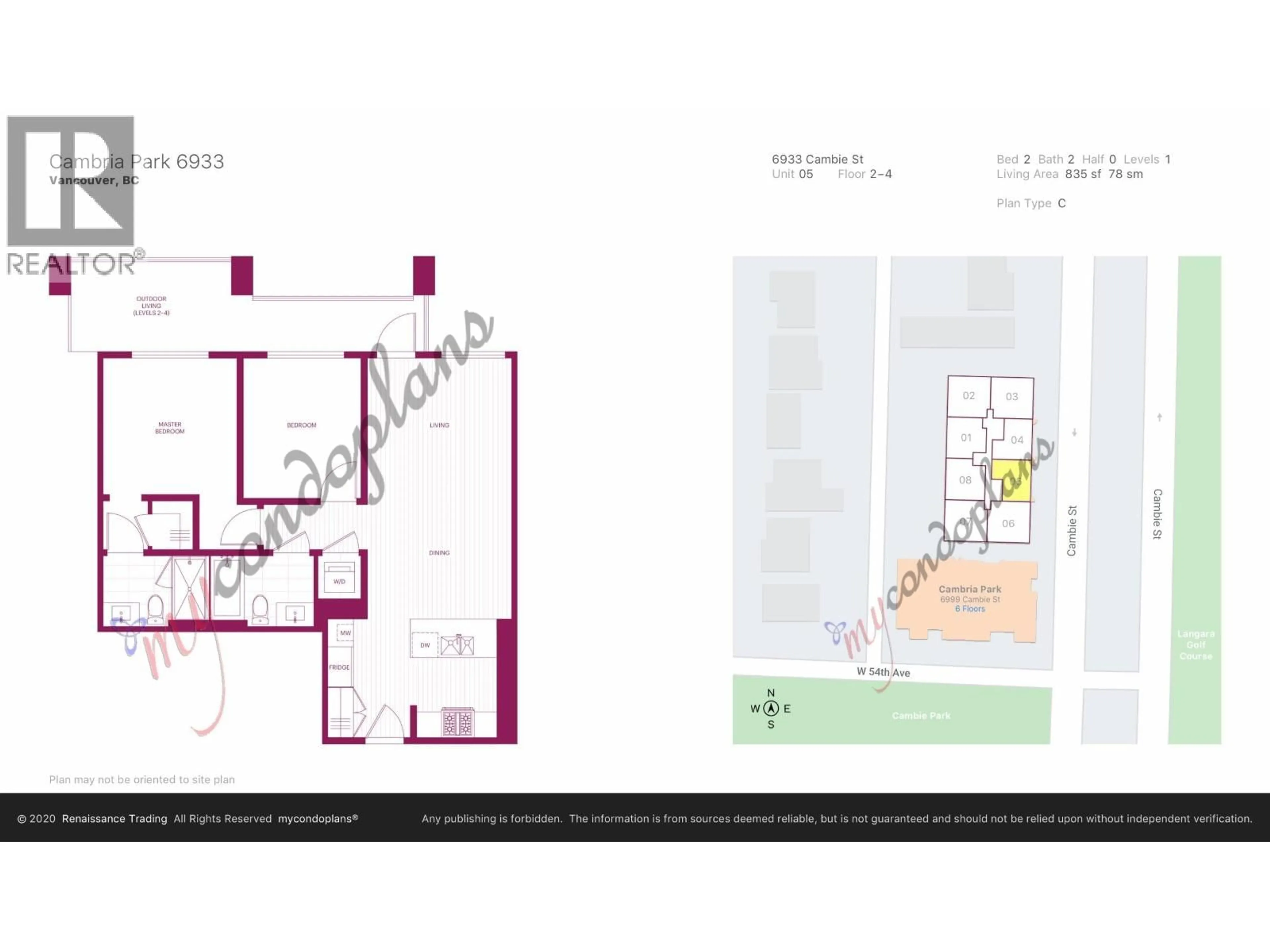Floor plan for 205 - 6933 CAMBIE STREET, Vancouver British Columbia V6P0J1