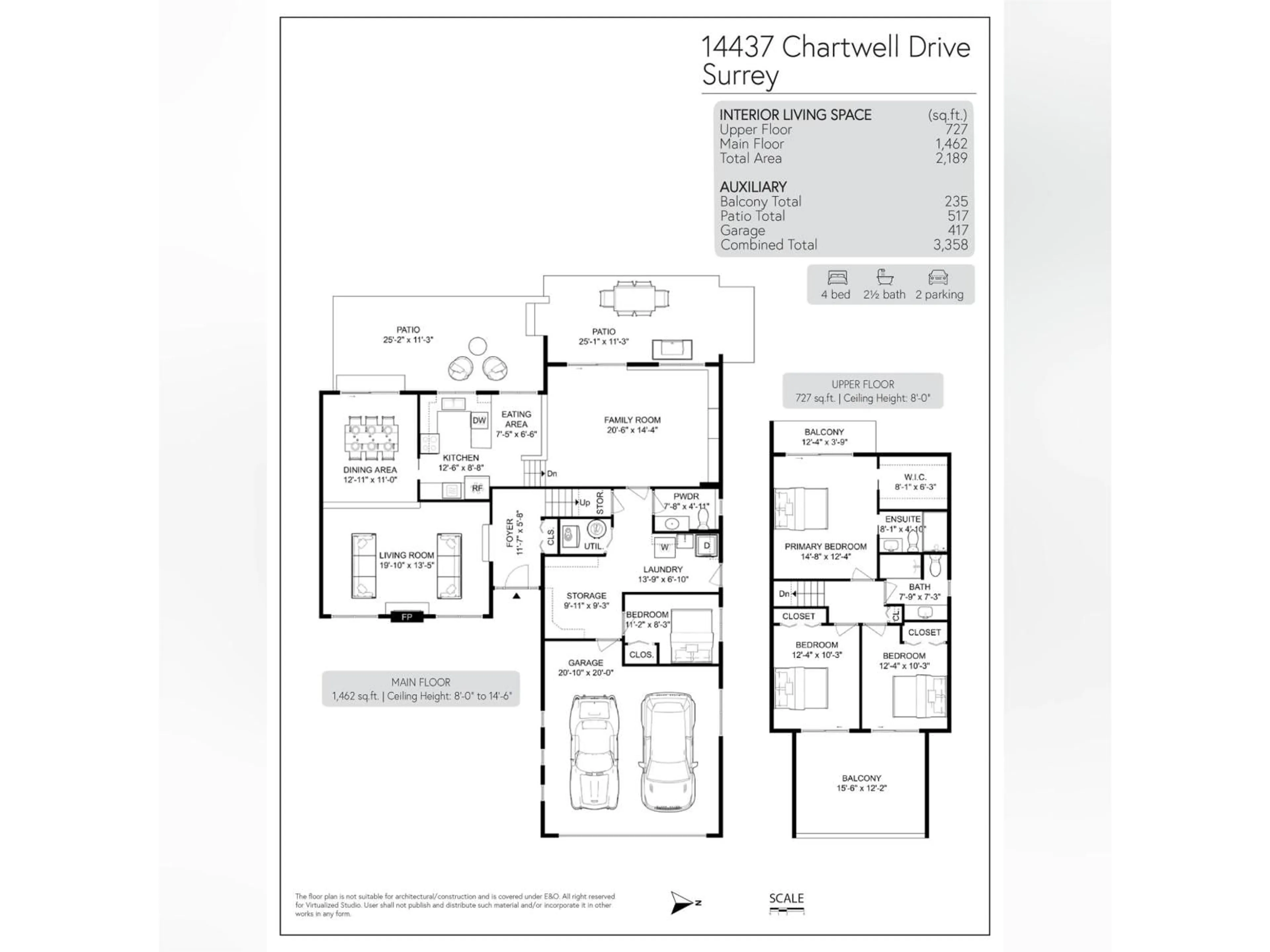 Floor plan for 14437 CHARTWELL DRIVE, Surrey British Columbia V3S5E3