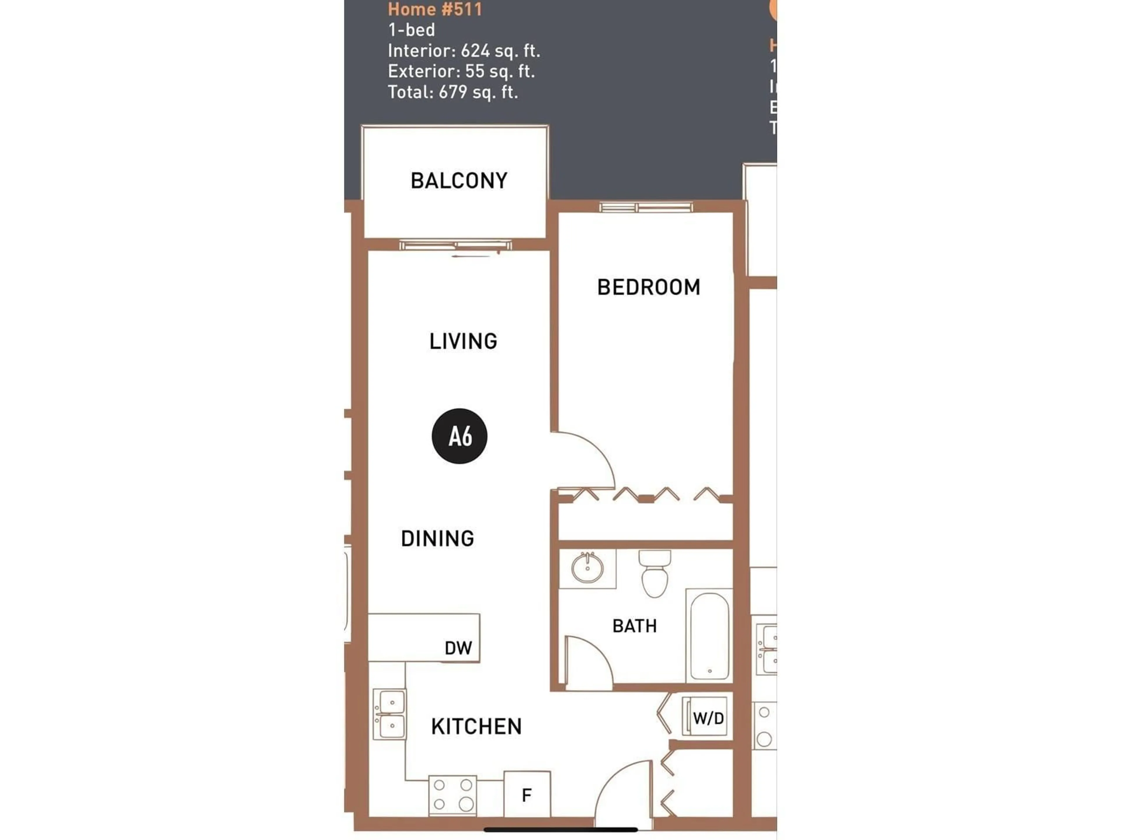 Floor plan for 511 - 13969 96, Surrey British Columbia V3T0T1