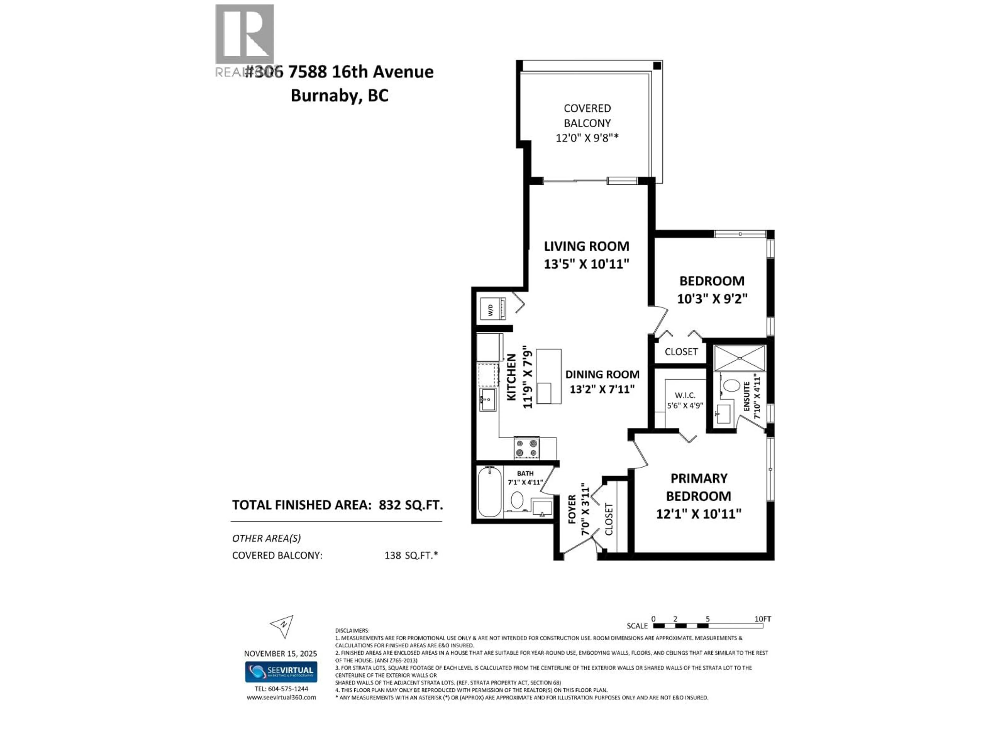 Floor plan for 306 - 7588 16TH STREET, Burnaby British Columbia V3N0H8