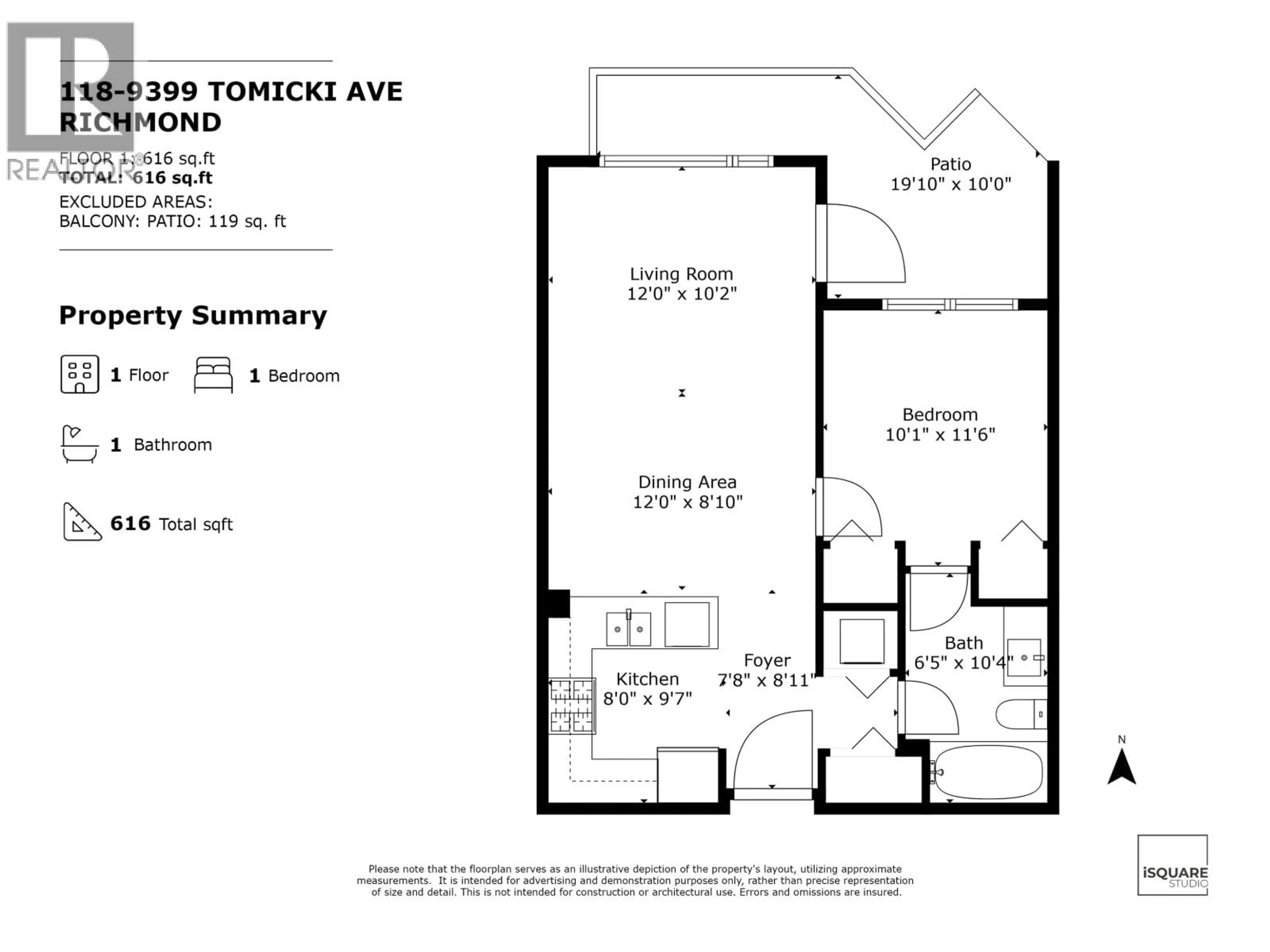 Floor plan for 118 - 9399 TOMICKI AVENUE, Richmond British Columbia V6X0H6