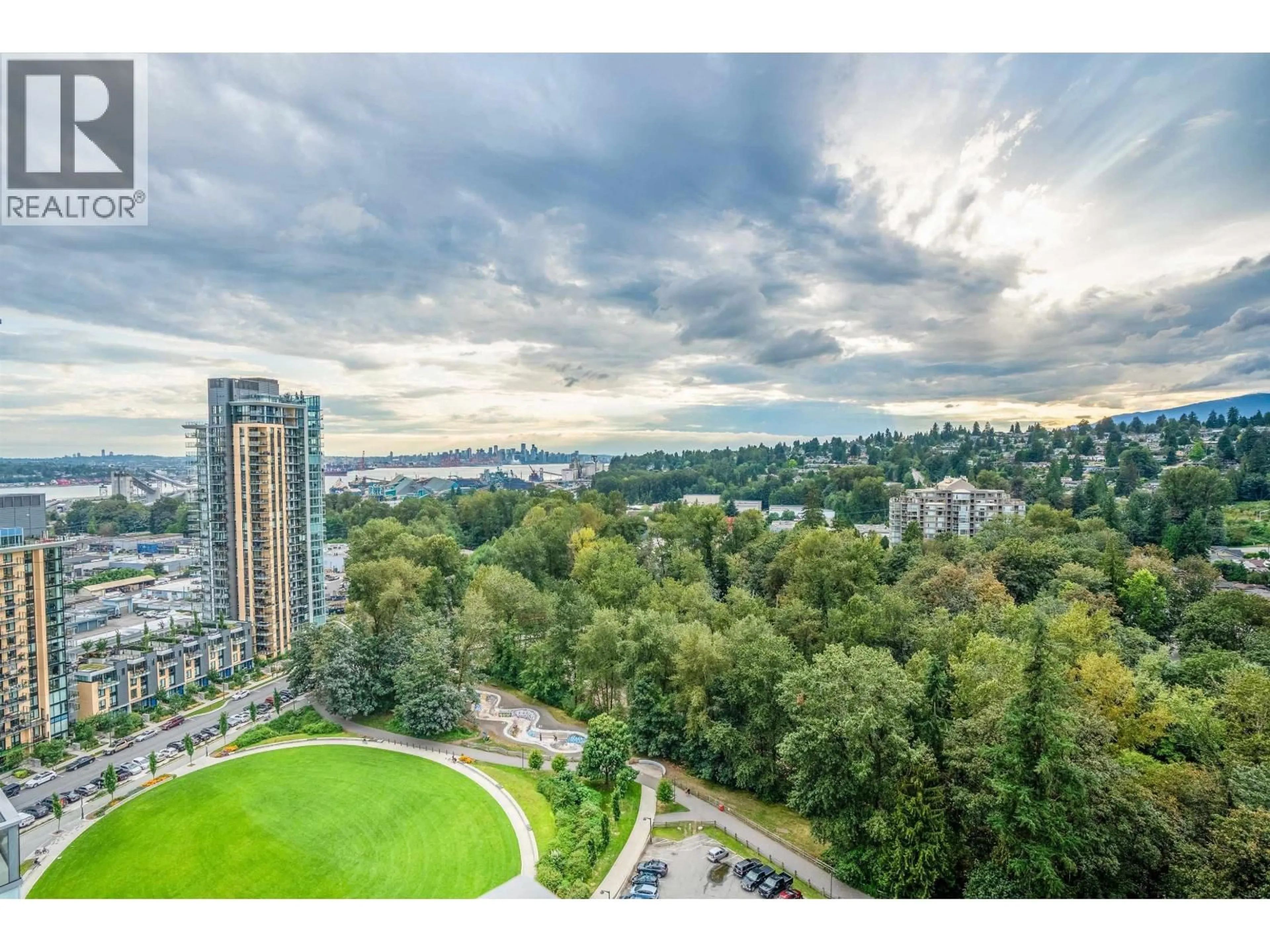 A pic from outside/outdoor area/front of a property/back of a property/a pic from drone, city buildings view from balcony for 2201 - 1500 FERN STREET, North Vancouver British Columbia V7J0B6