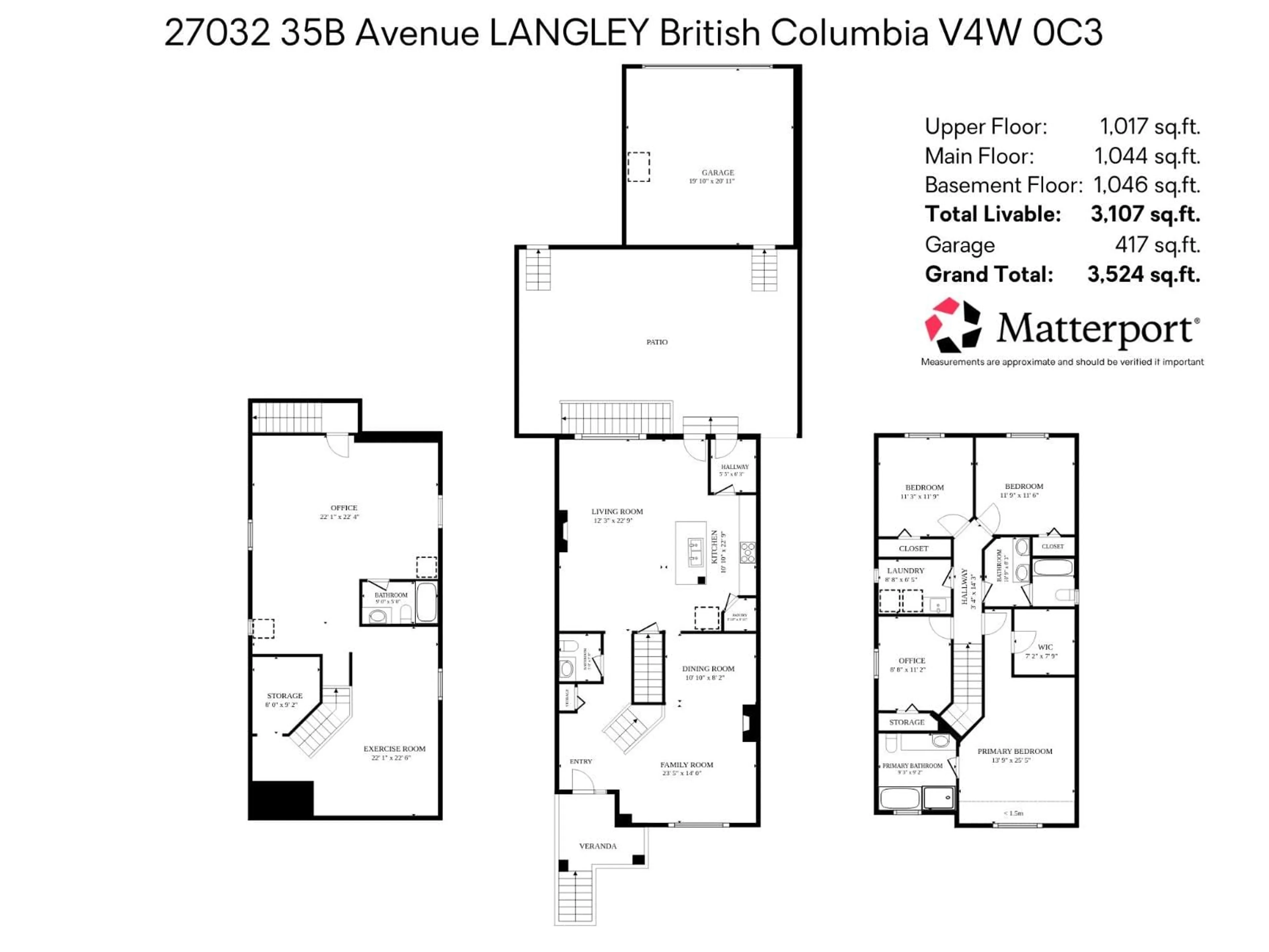 Floor plan for 27032 35B, Langley British Columbia V4W0C3