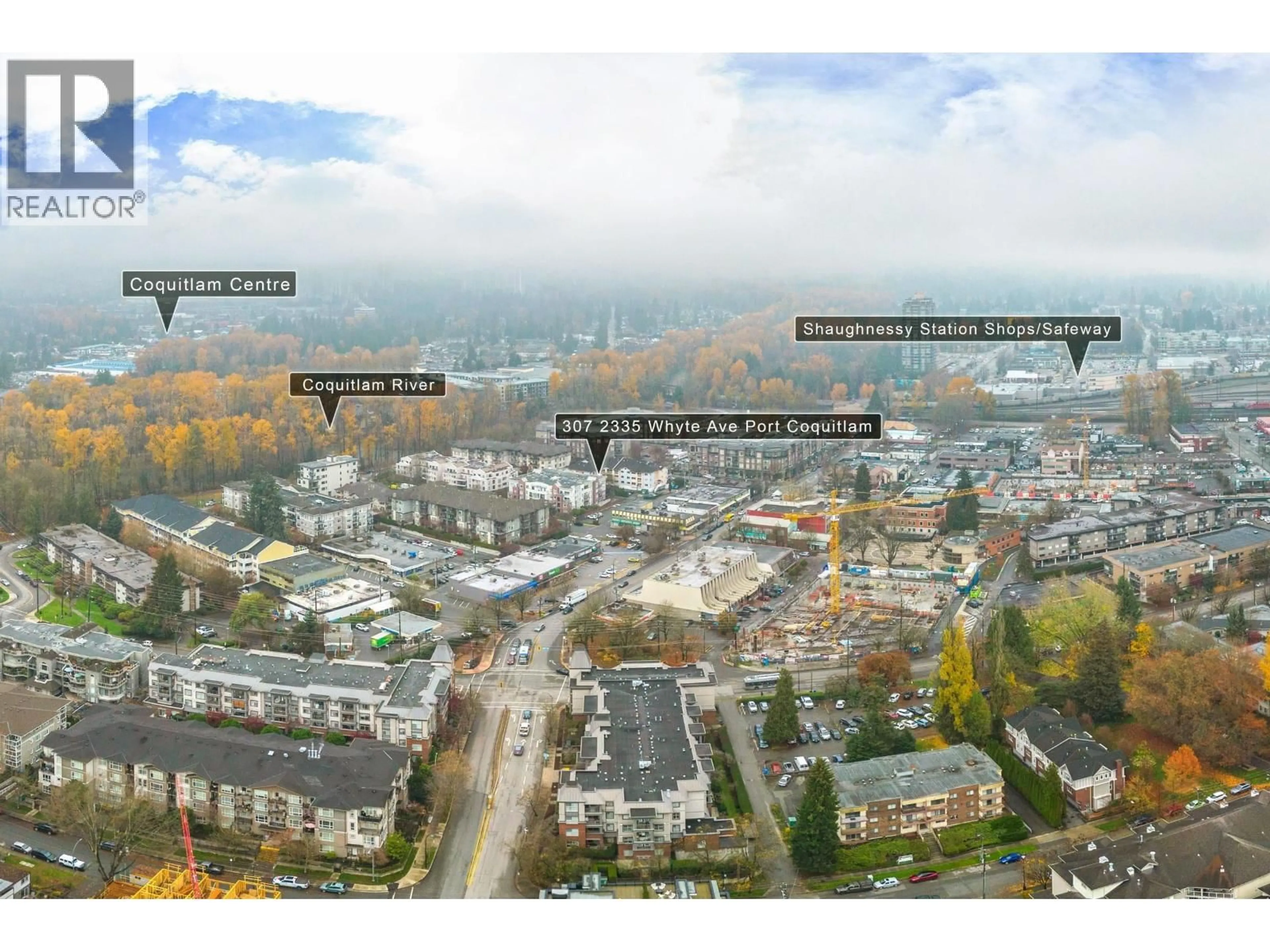 A pic from outside/outdoor area/front of a property/back of a property/a pic from drone, city buildings view from balcony for 307 - 2335 WHYTE AVENUE, Port Coquitlam British Columbia V3C2A3
