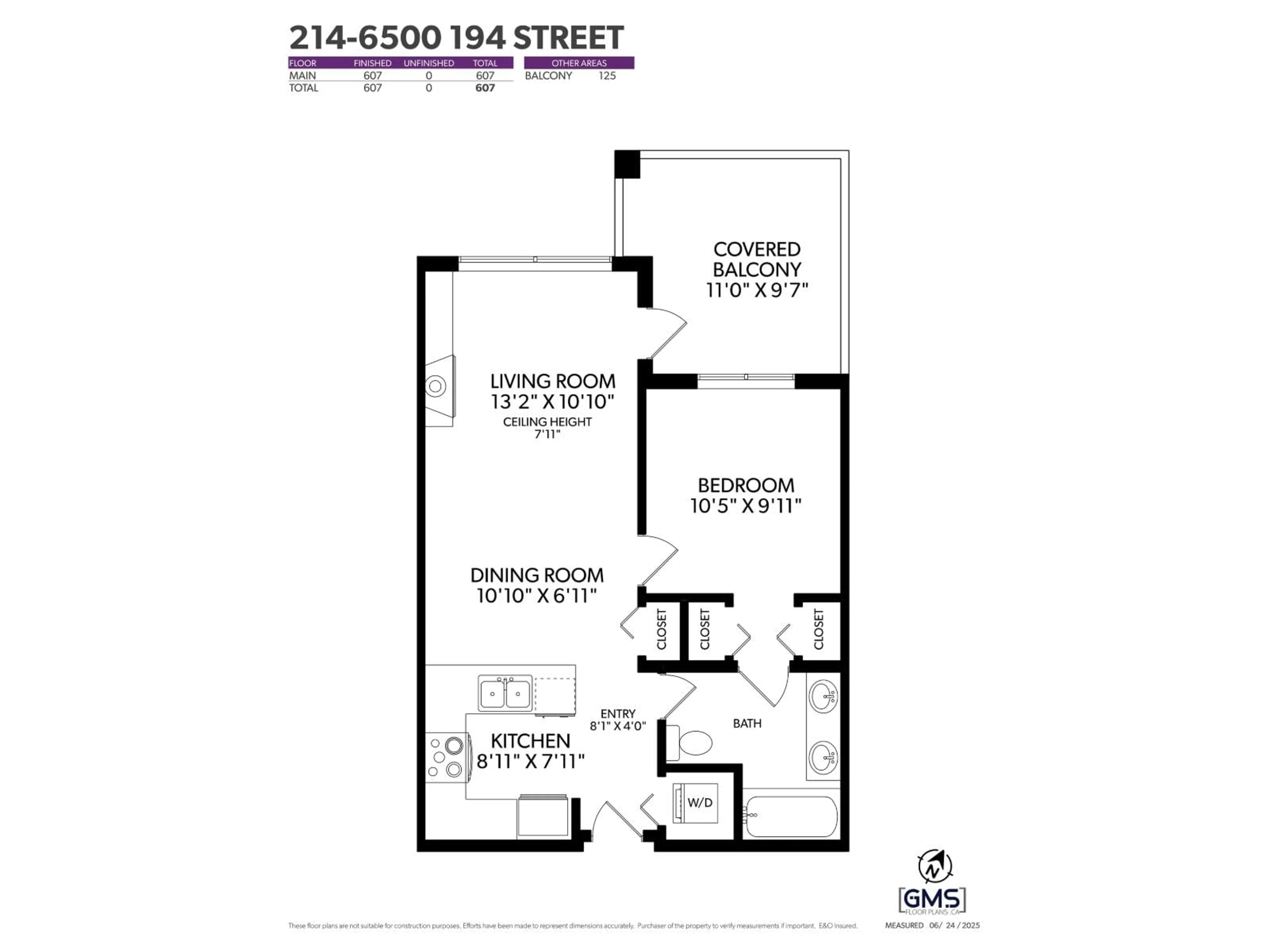 Floor plan for 214 - 6500 194, Surrey British Columbia V4N5X4