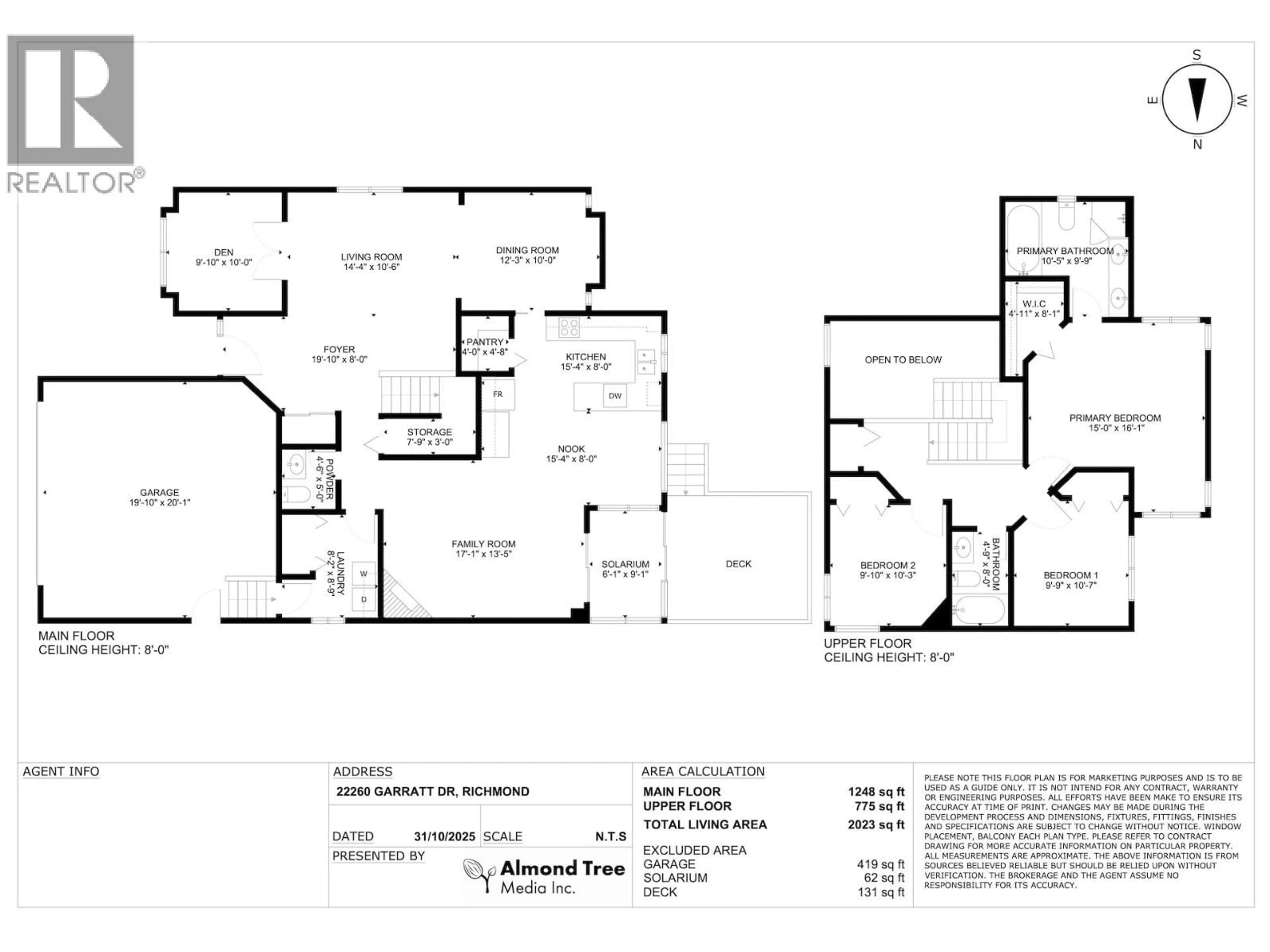 Floor plan for 22260 GARRATT DRIVE, Richmond British Columbia V6V2P6