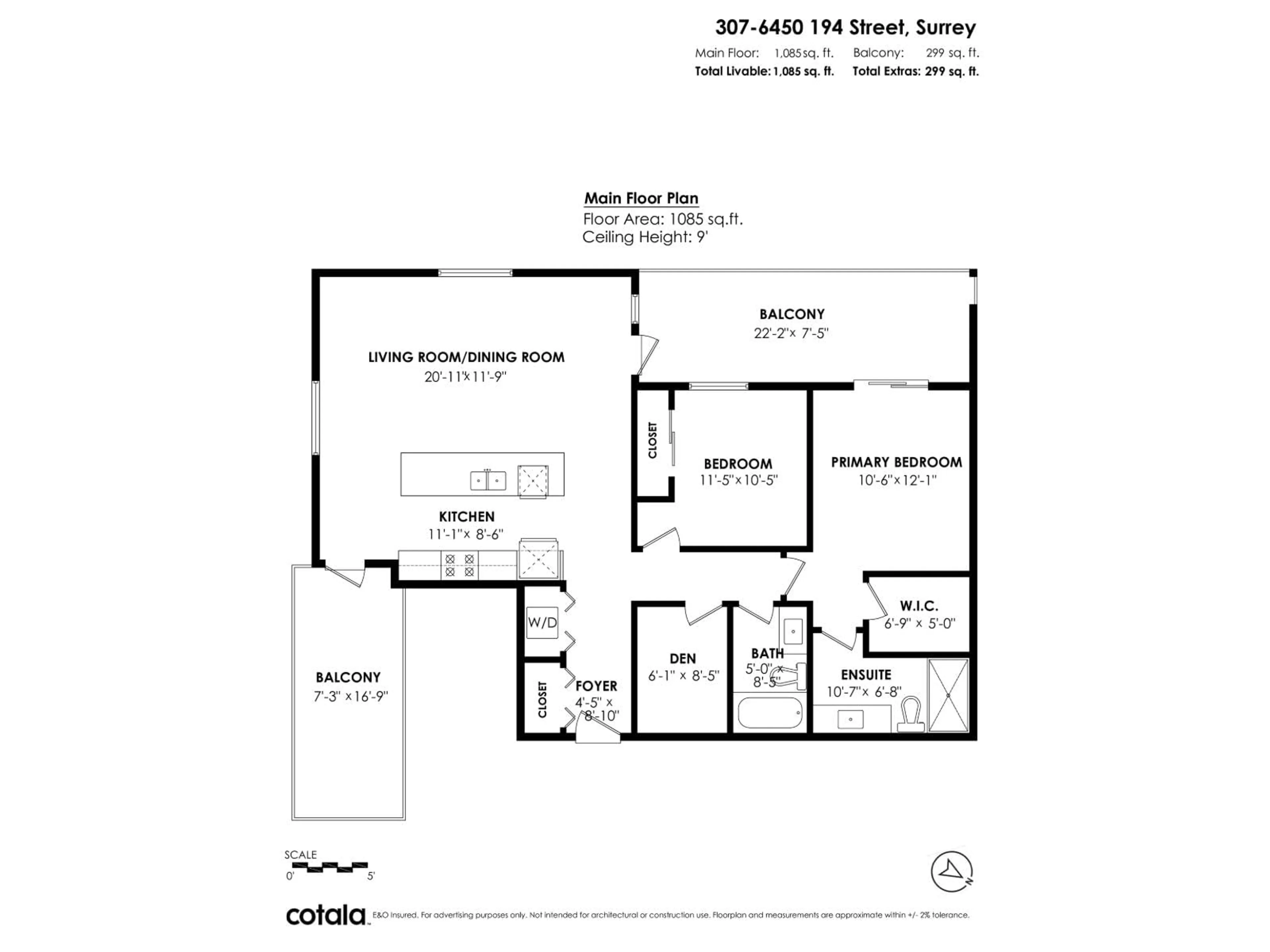 Floor plan for 307 - 6450 194 STREET, Surrey British Columbia V4N6J8