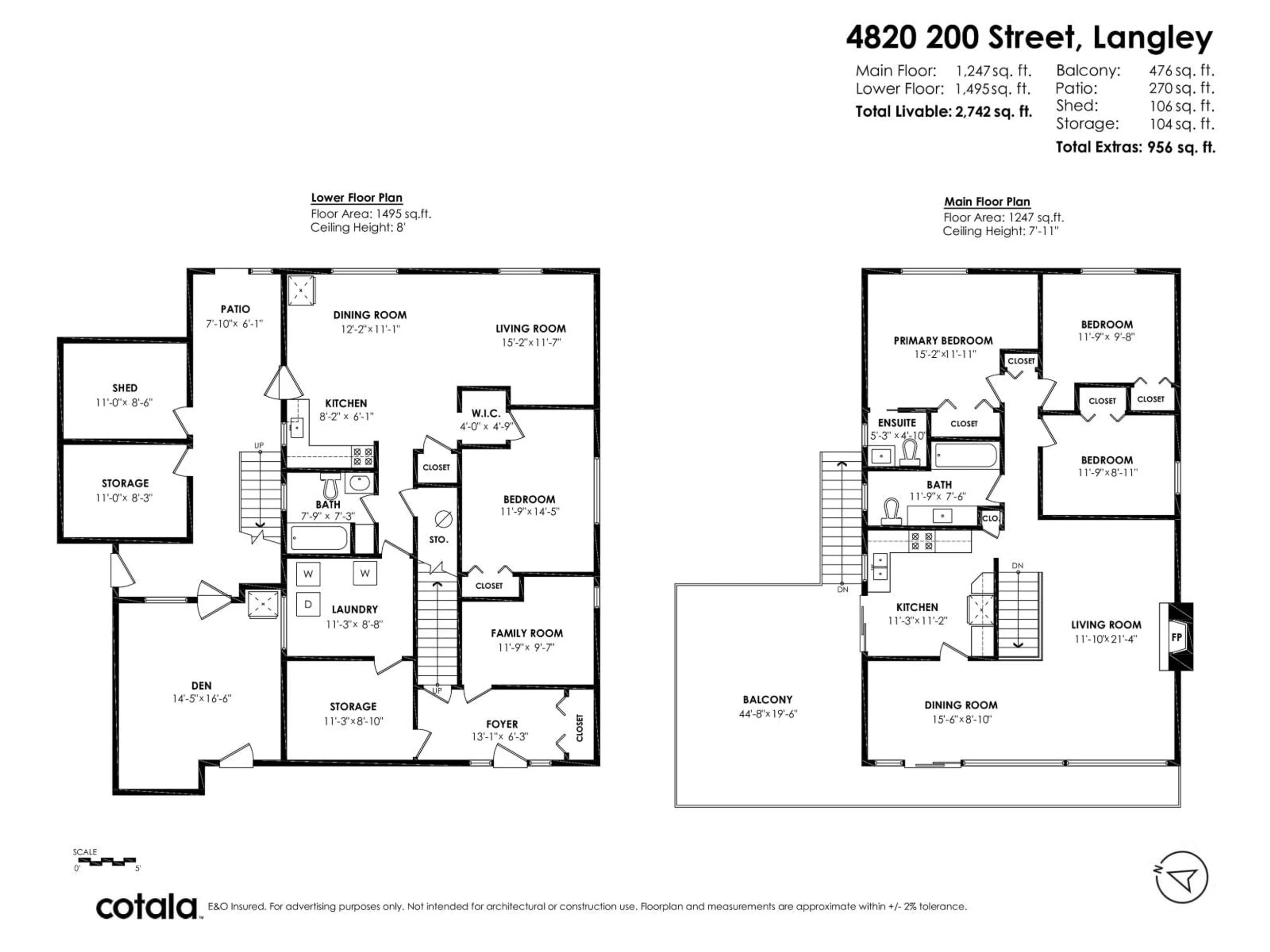 Floor plan for 4820 200, Langley British Columbia V3A1L5