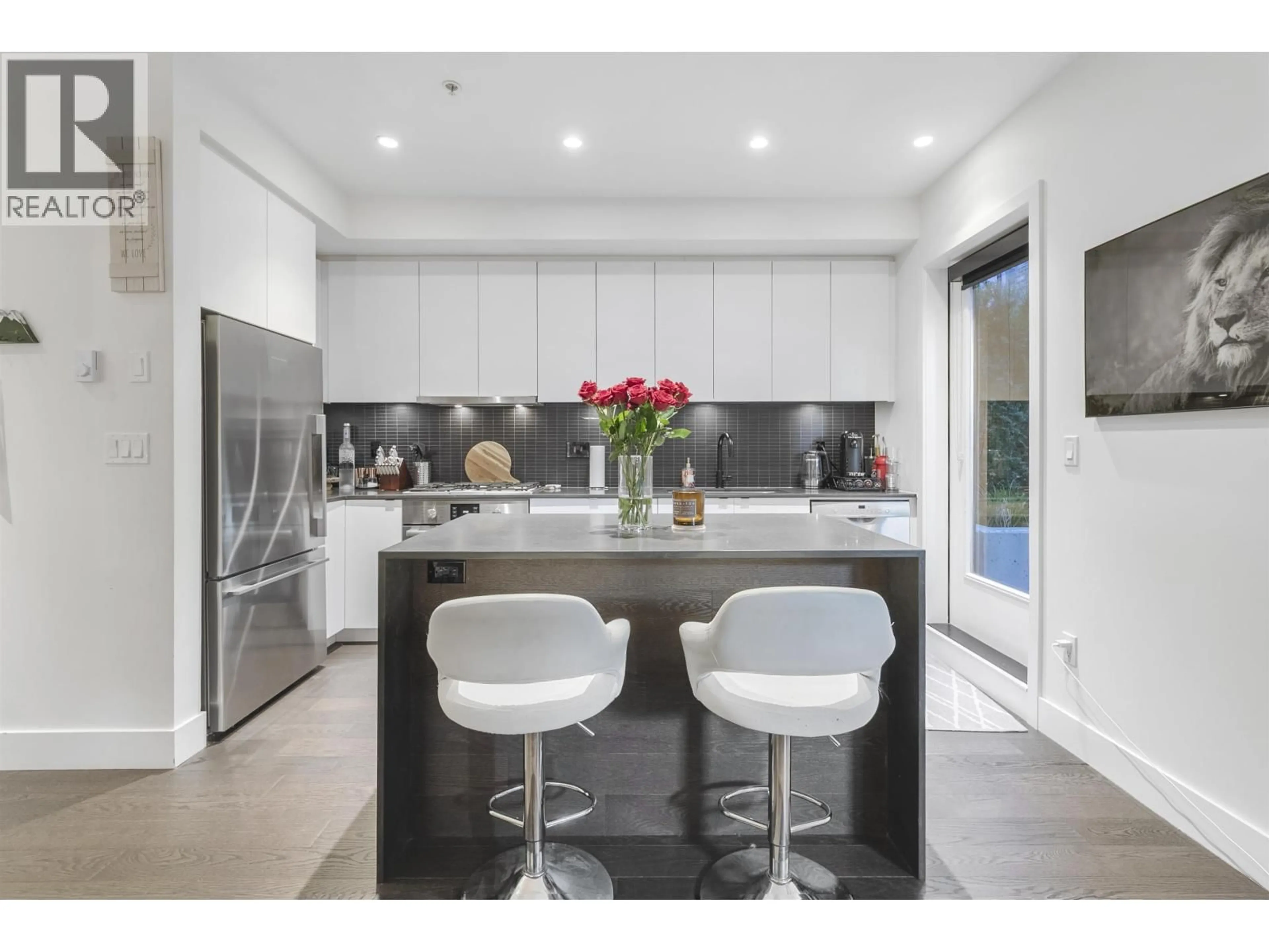 Contemporary kitchen, ceramic/tile floor for 216 - 83 MOODY STREET, Port Moody British Columbia V3H0K7