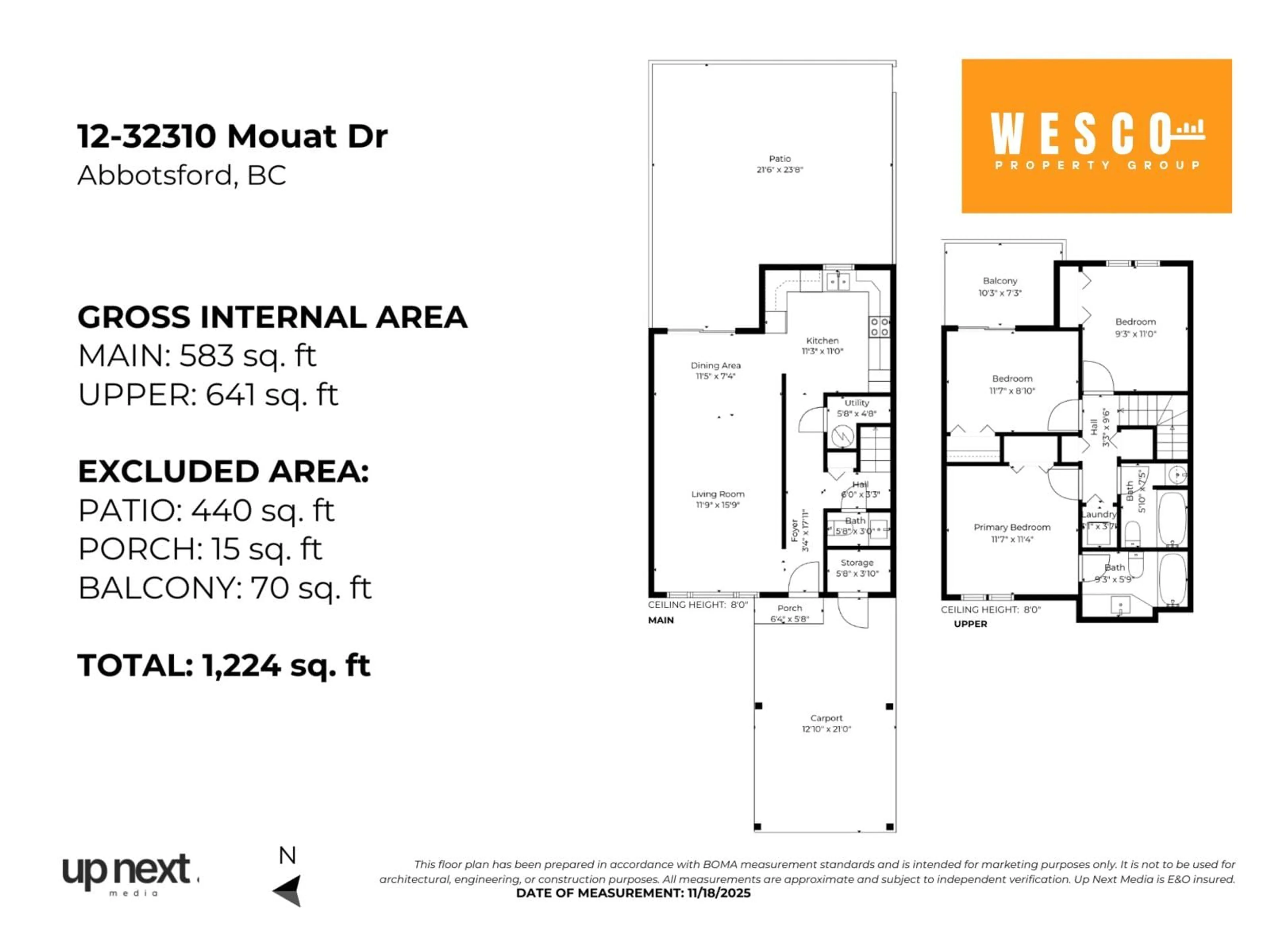 Floor plan for 12 - 32310 MOUAT DRIVE, Abbotsford British Columbia V2T4J1