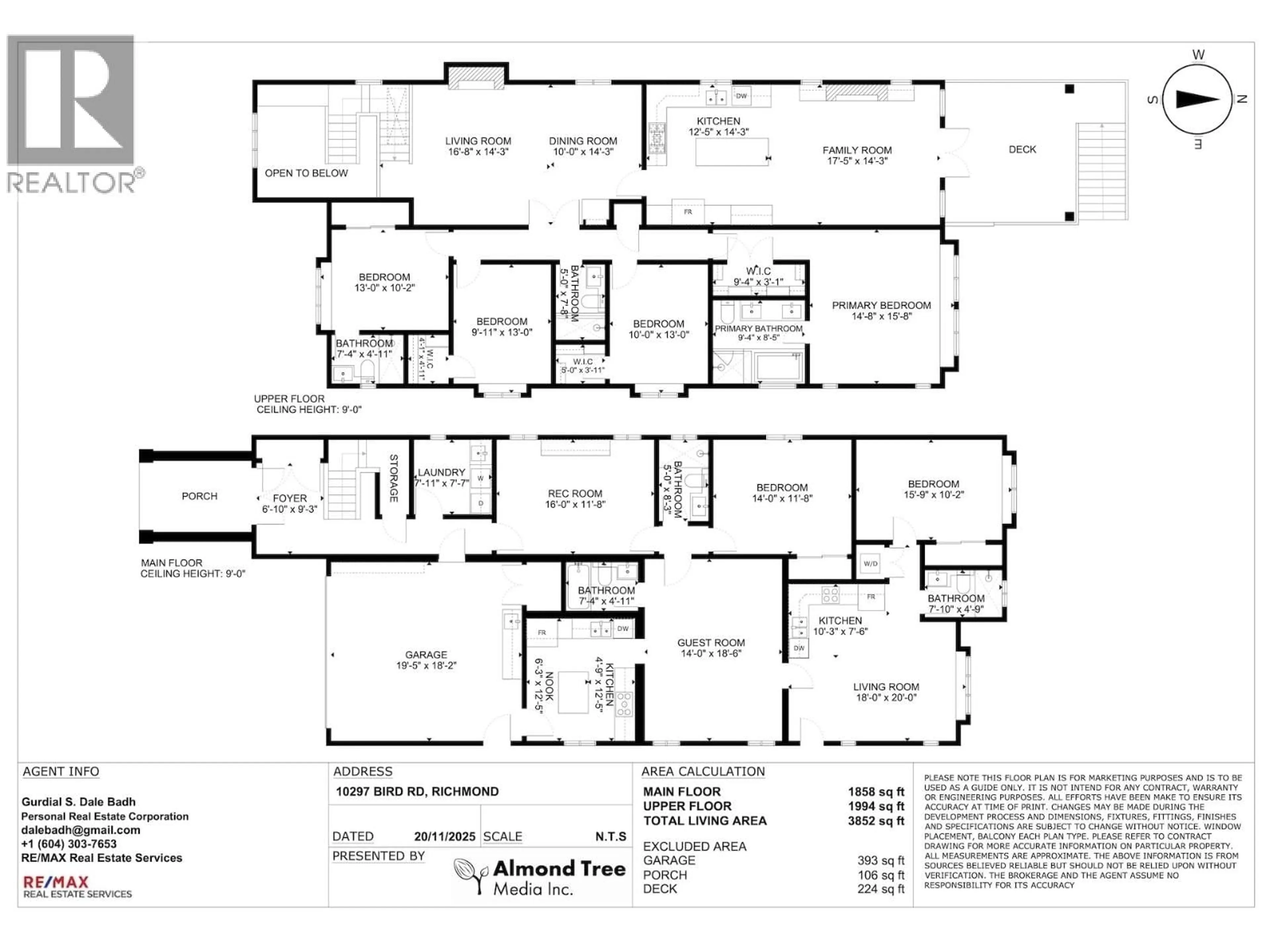 Floor plan for 10297 BIRD ROAD, Richmond British Columbia V6X1N4