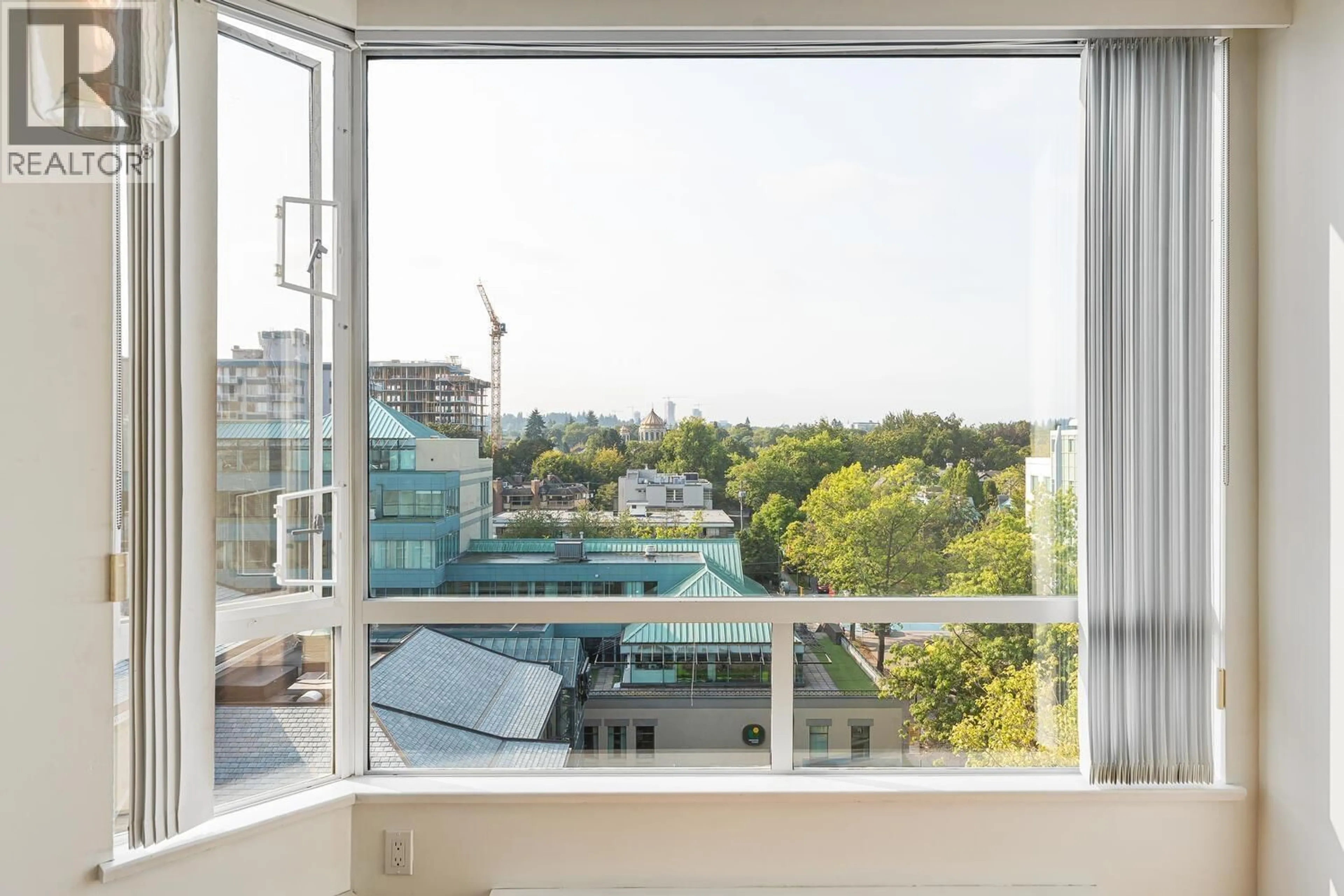 Balcony in the apartment, city buildings view from balcony for 1105 - 2668 ASH STREET, Vancouver British Columbia V5Z4K4