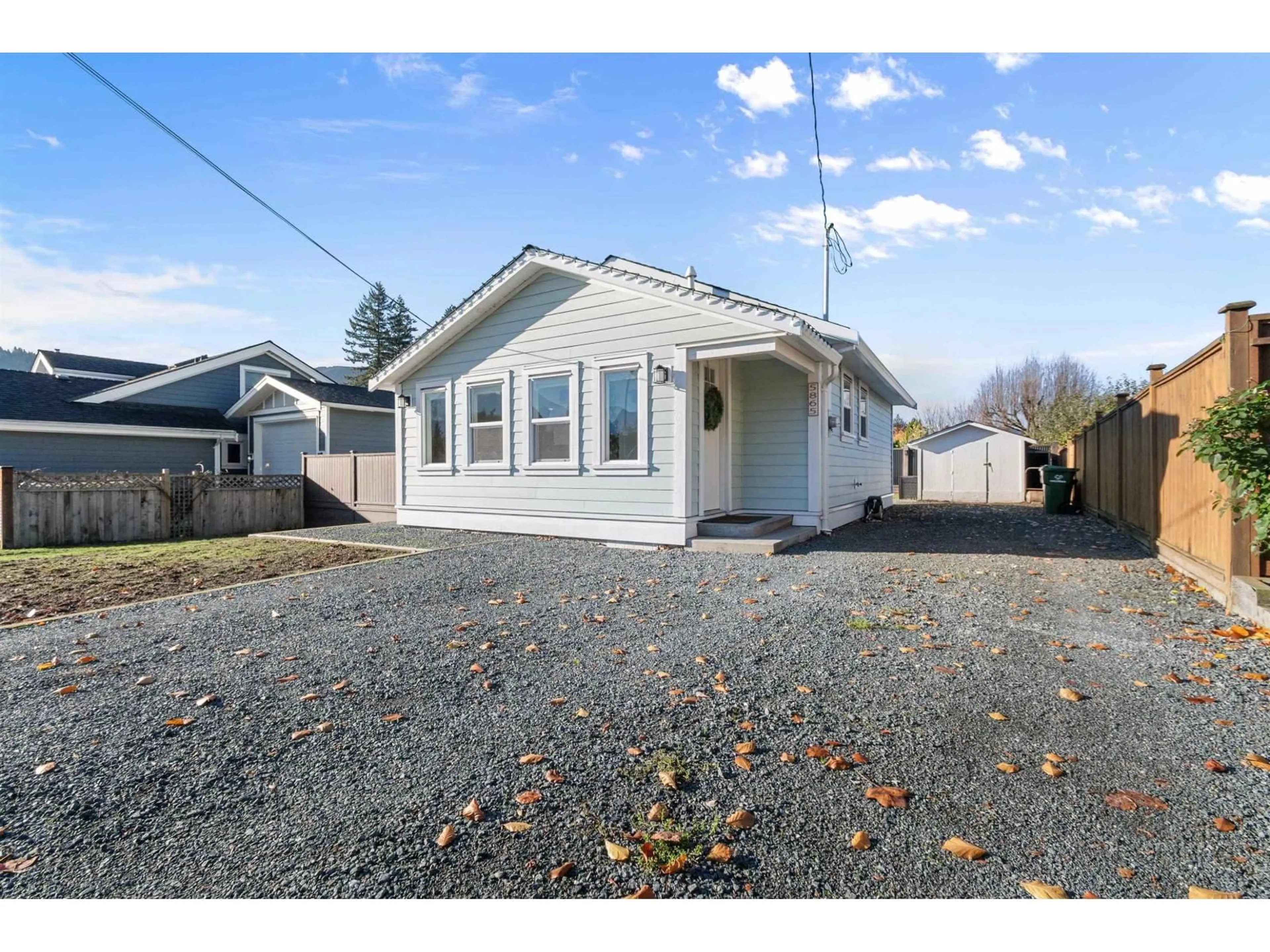 Home with vinyl exterior material, street for 5865 CARTER ROAD, Chilliwack British Columbia V2R3K1