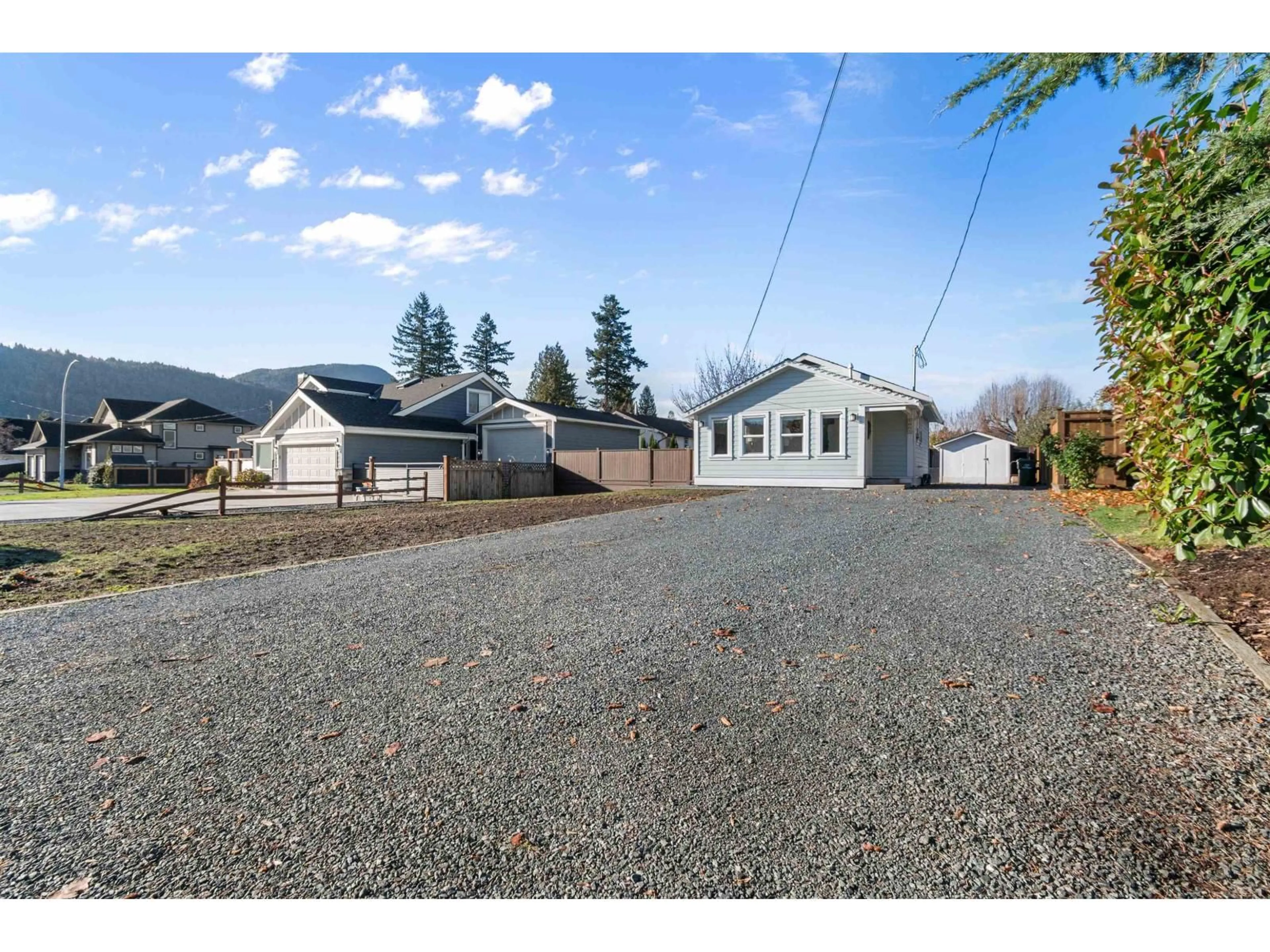 A pic from outside/outdoor area/front of a property/back of a property/a pic from drone, street for 5865 CARTER ROAD, Chilliwack British Columbia V2R3K1