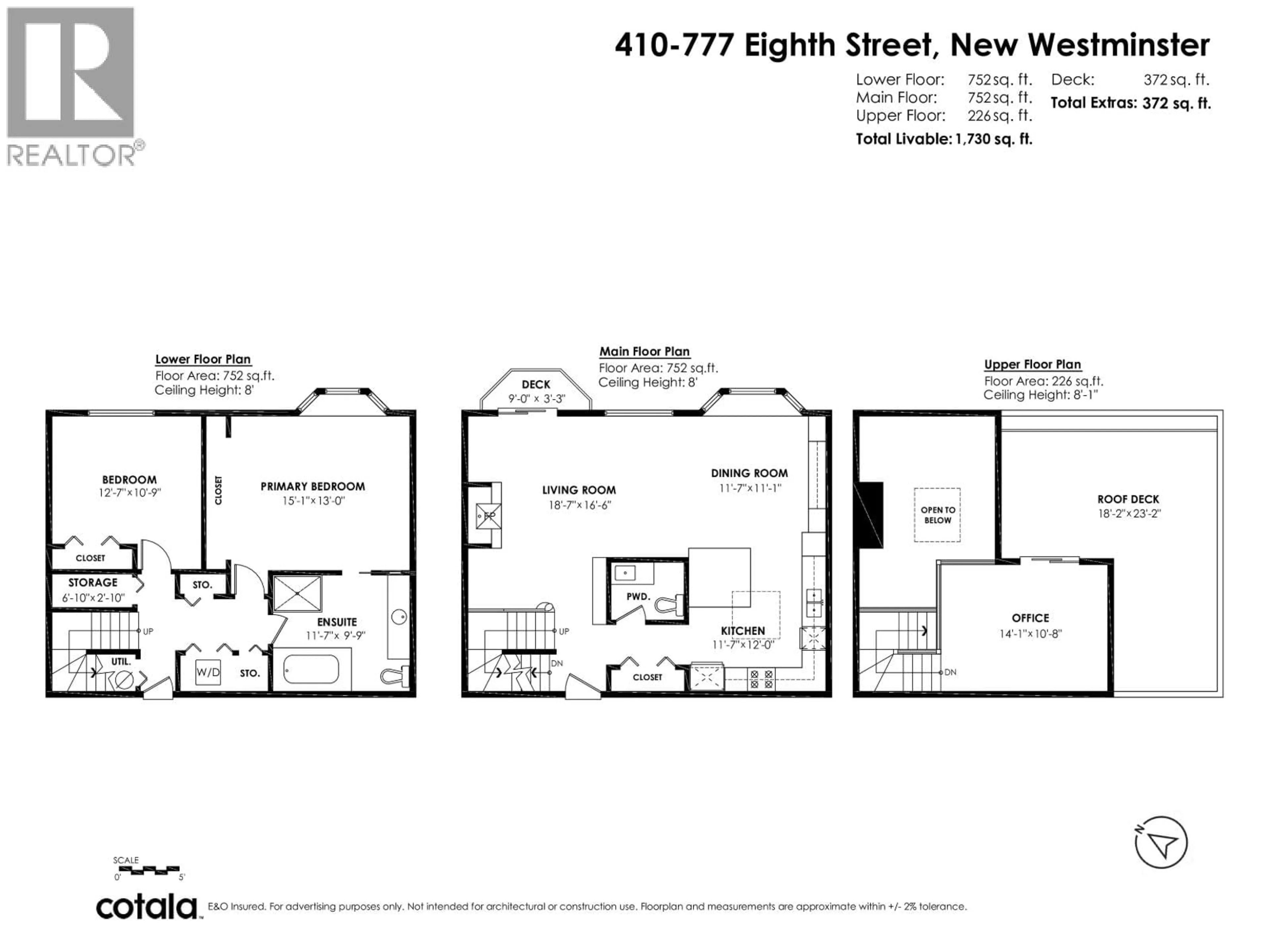 Floor plan for 410 - 777 EIGHTH STREET, New Westminster British Columbia V3M3S7