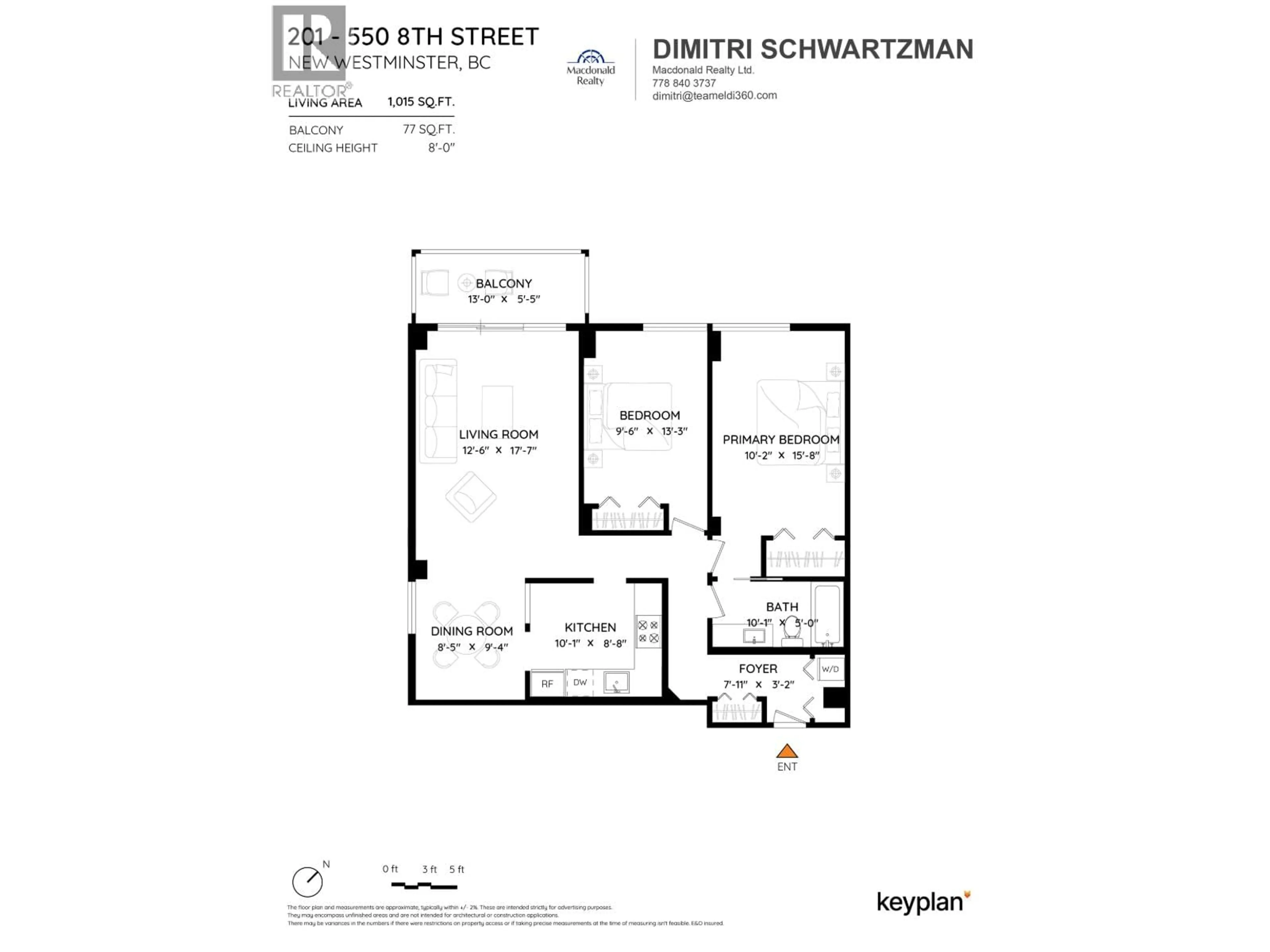 Floor plan for 201 - 550 EIGHTH STREET, New Westminster British Columbia V3M3R9