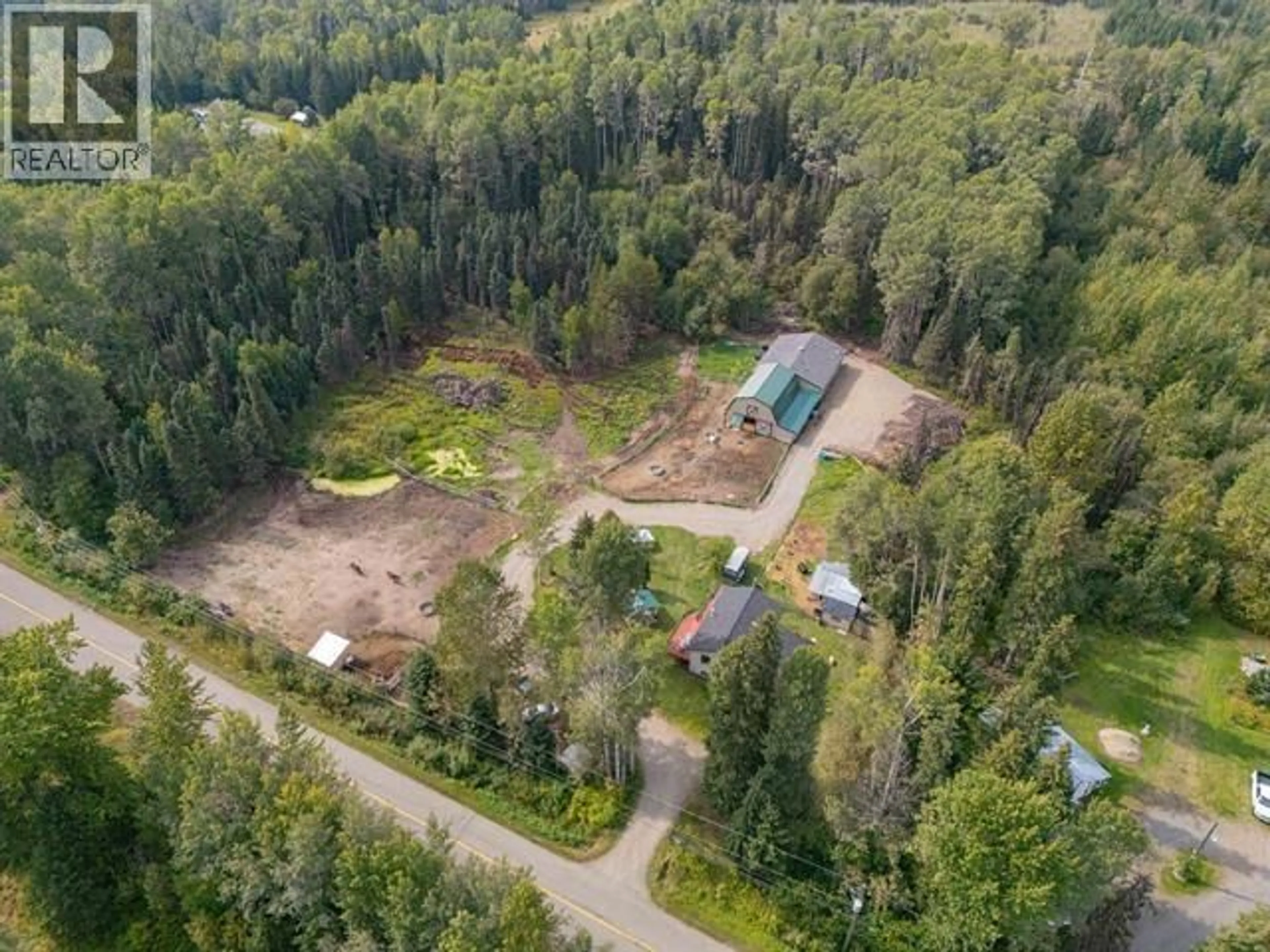 A pic from outside/outdoor area/front of a property/back of a property/a pic from drone, forest/trees view for 9949 OLD SUMMIT LAKE ROAD, Prince George British Columbia V2K5T1