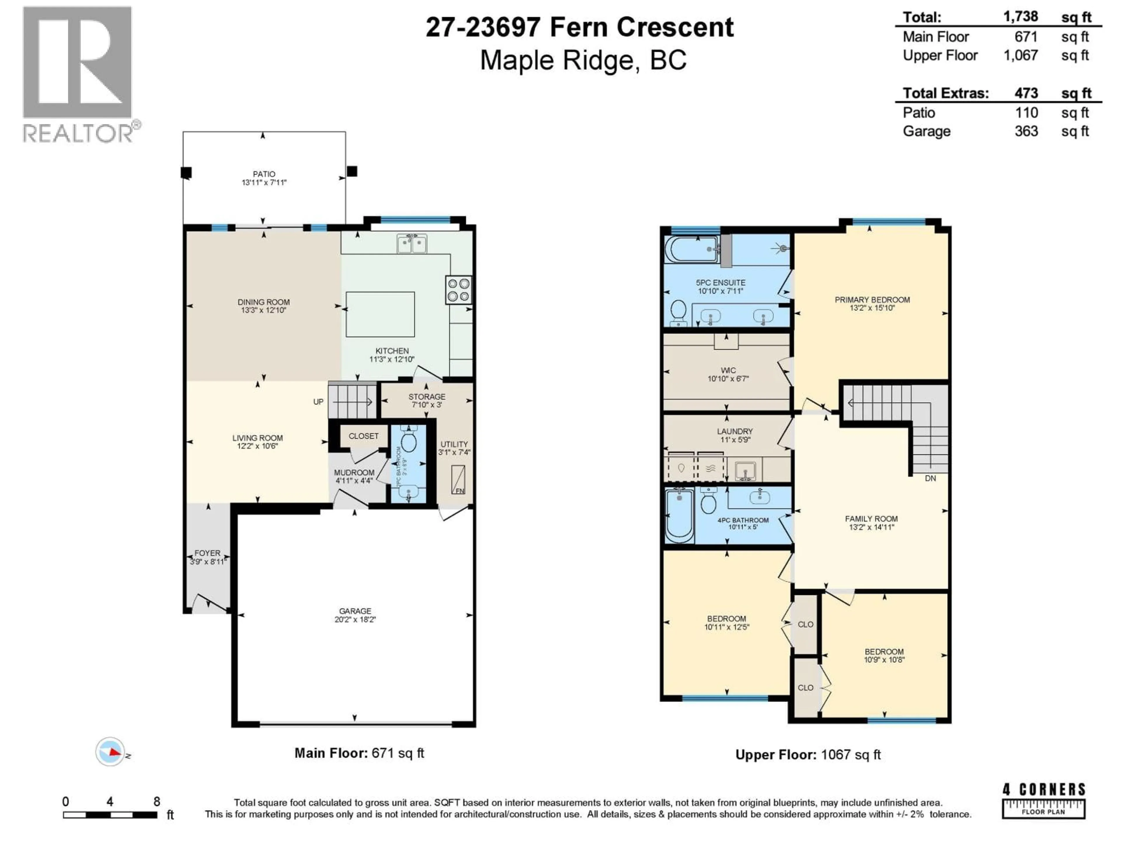 Floor plan for 27 - 23697 FERN CRESCENT, Maple Ridge British Columbia V4R0J4
