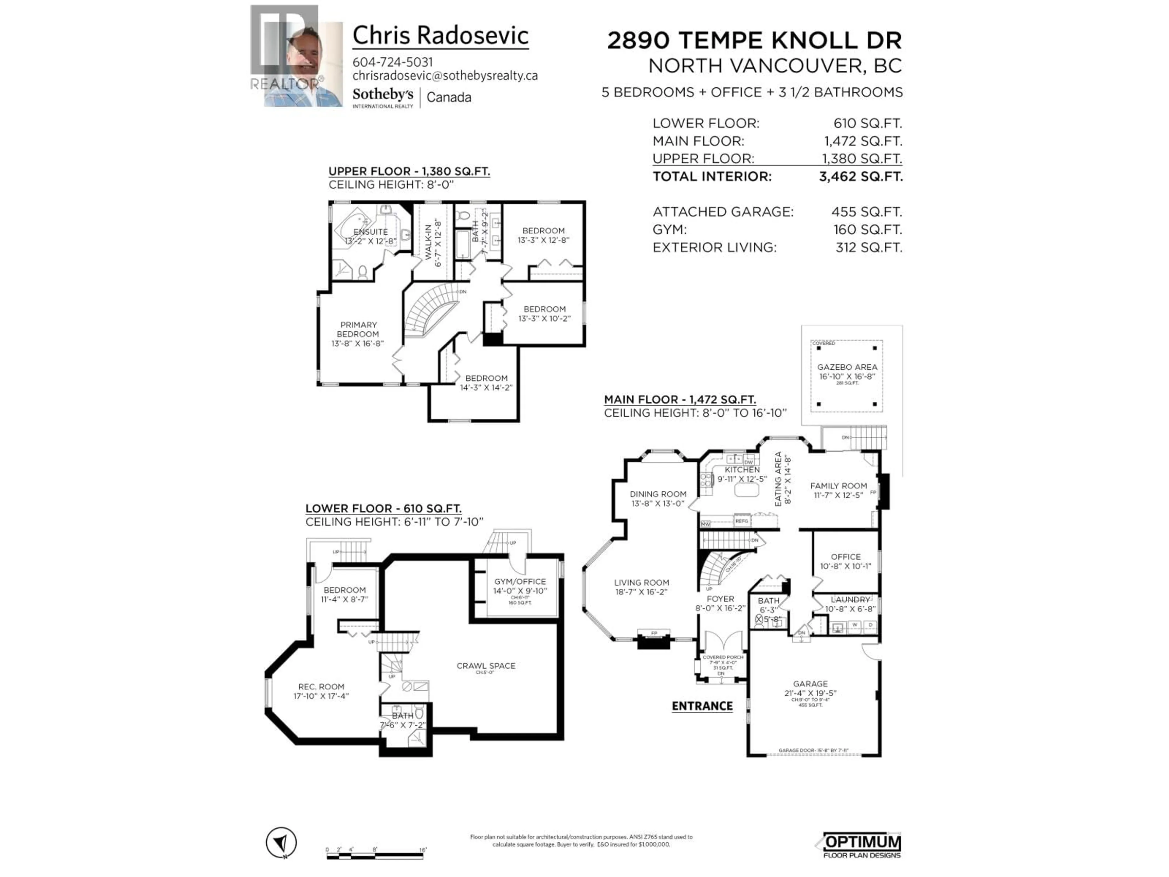 Floor plan for 2890 TEMPE KNOLL DRIVE, North Vancouver British Columbia V7N4K3