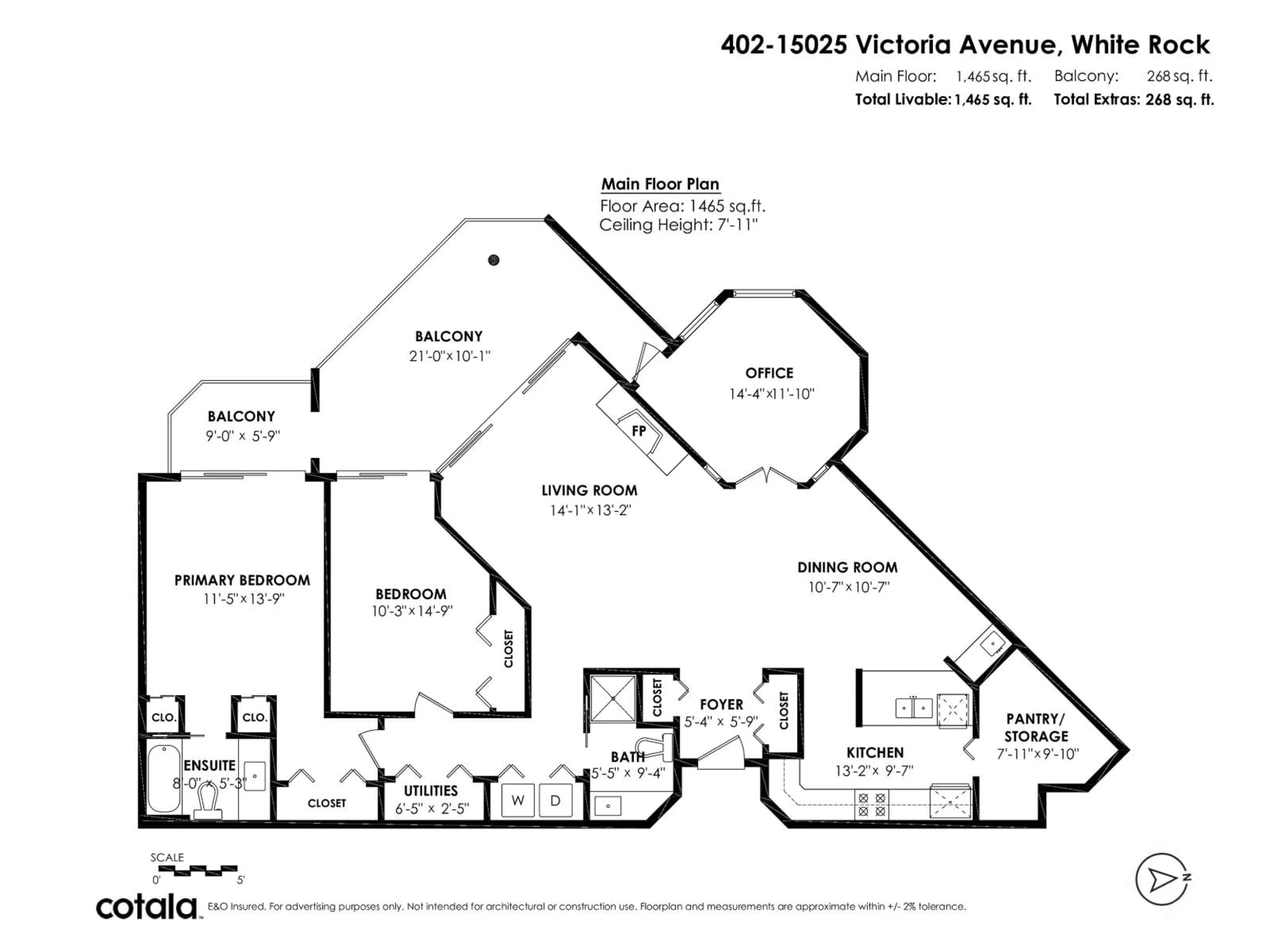 Floor plan for 402 - 15025 VICTORIA AVENUE, White Rock British Columbia V4B1G2