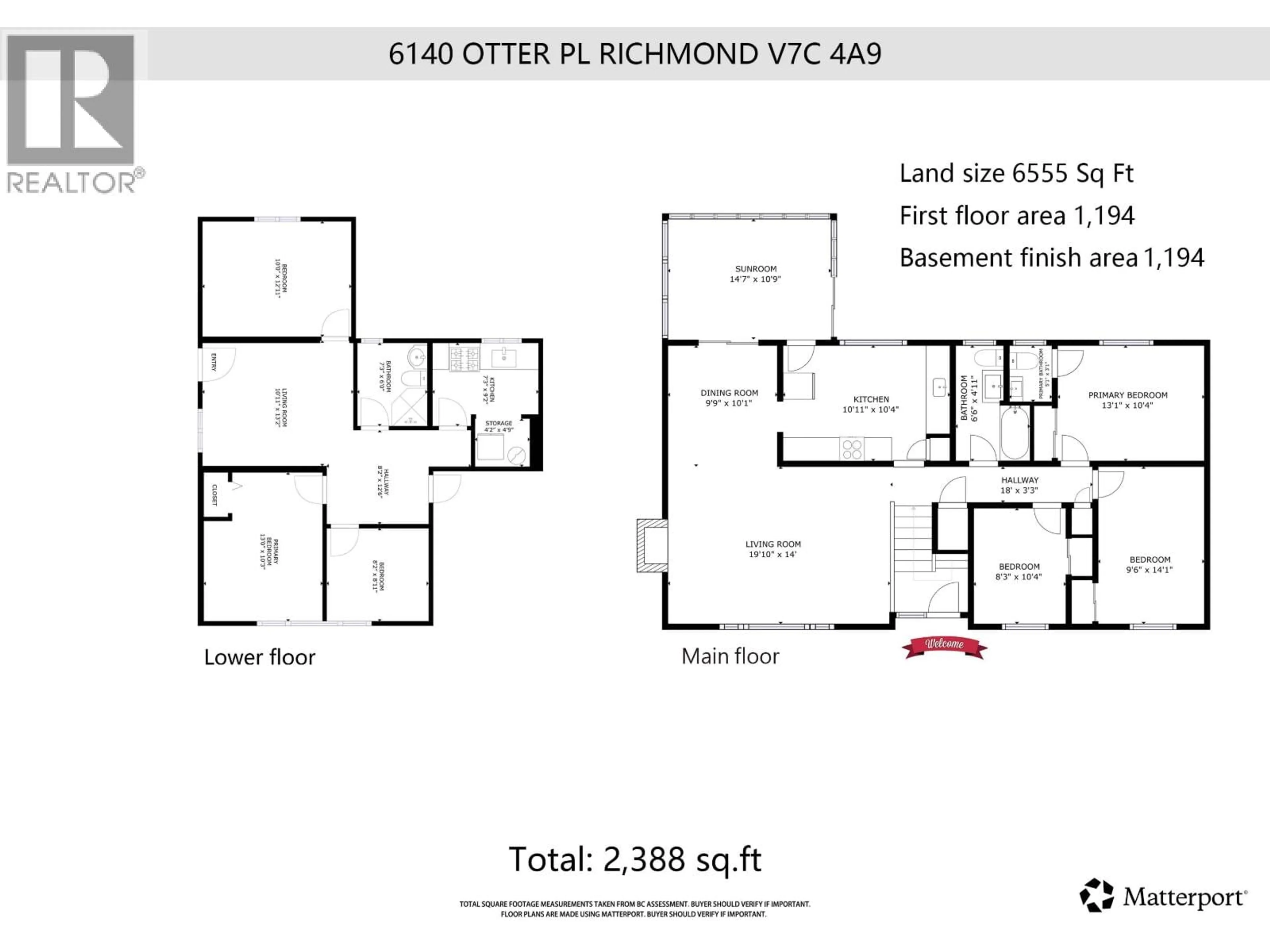 Floor plan for 6140 OTTER PLACE, Richmond British Columbia V7C4A9