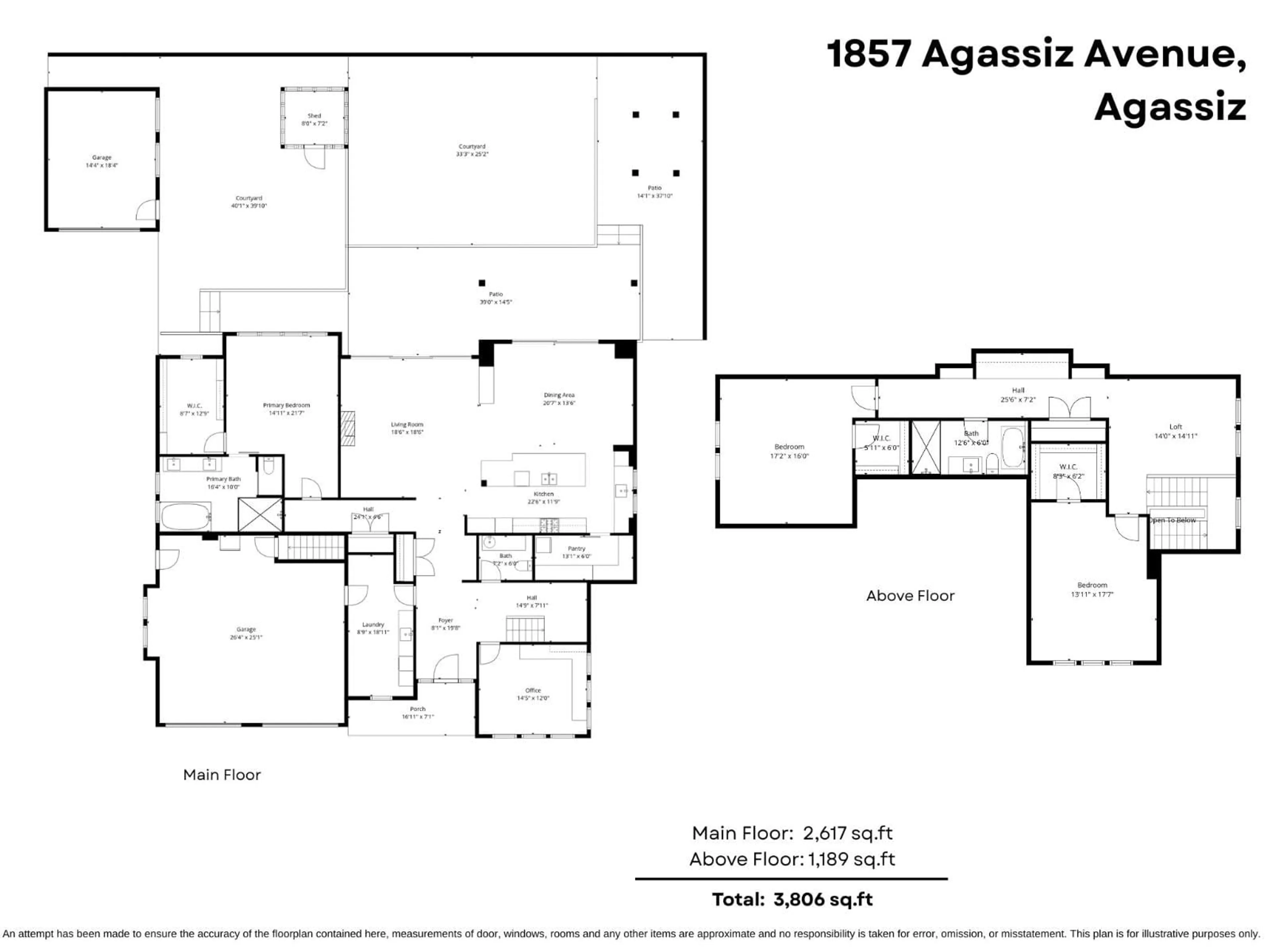 Floor plan for 1857 AGASSIZ AVENUE, Agassiz British Columbia V0M1A3