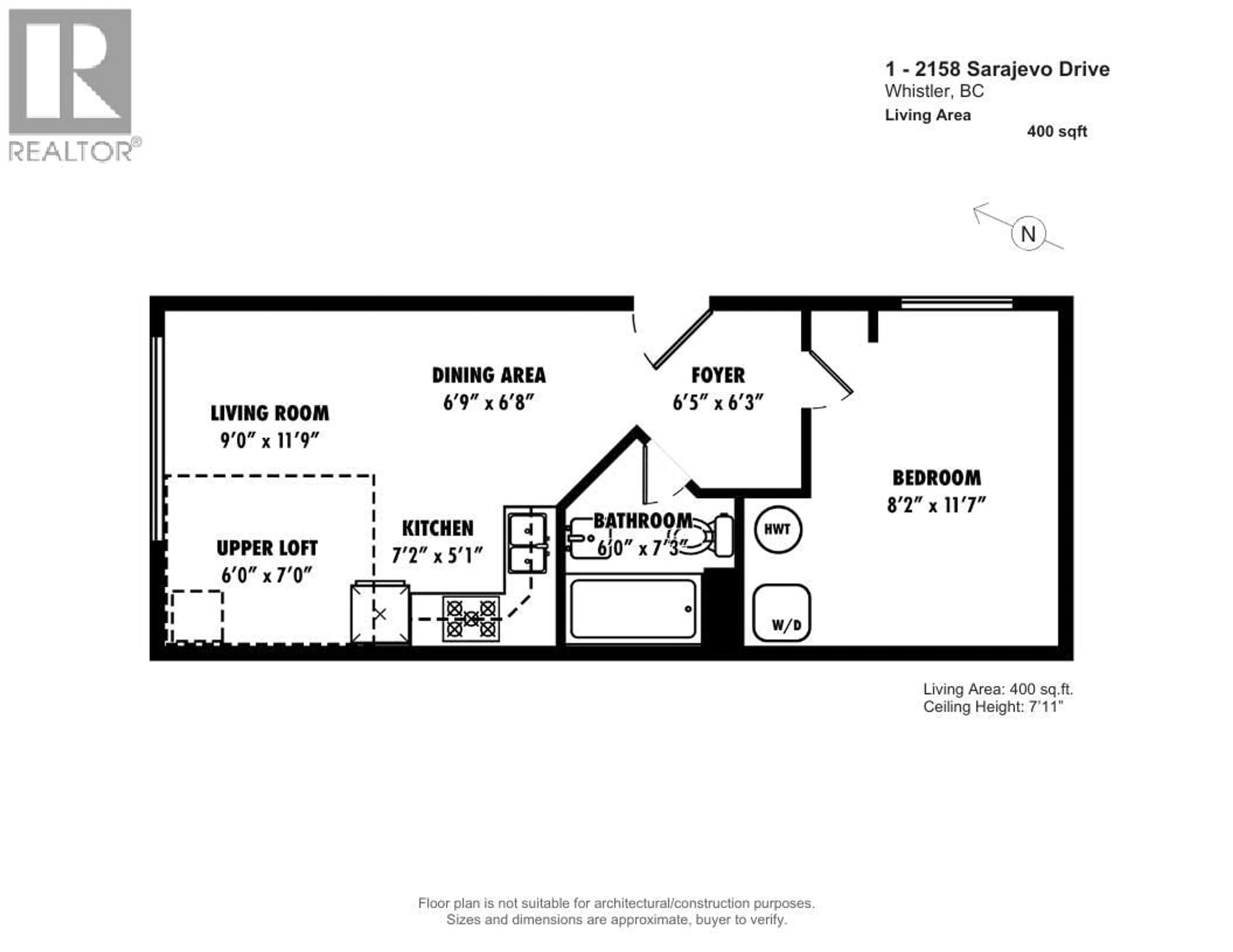 Floor plan for 1 - 2158 SARAJEVO DRIVE, Whistler British Columbia V8E0B5