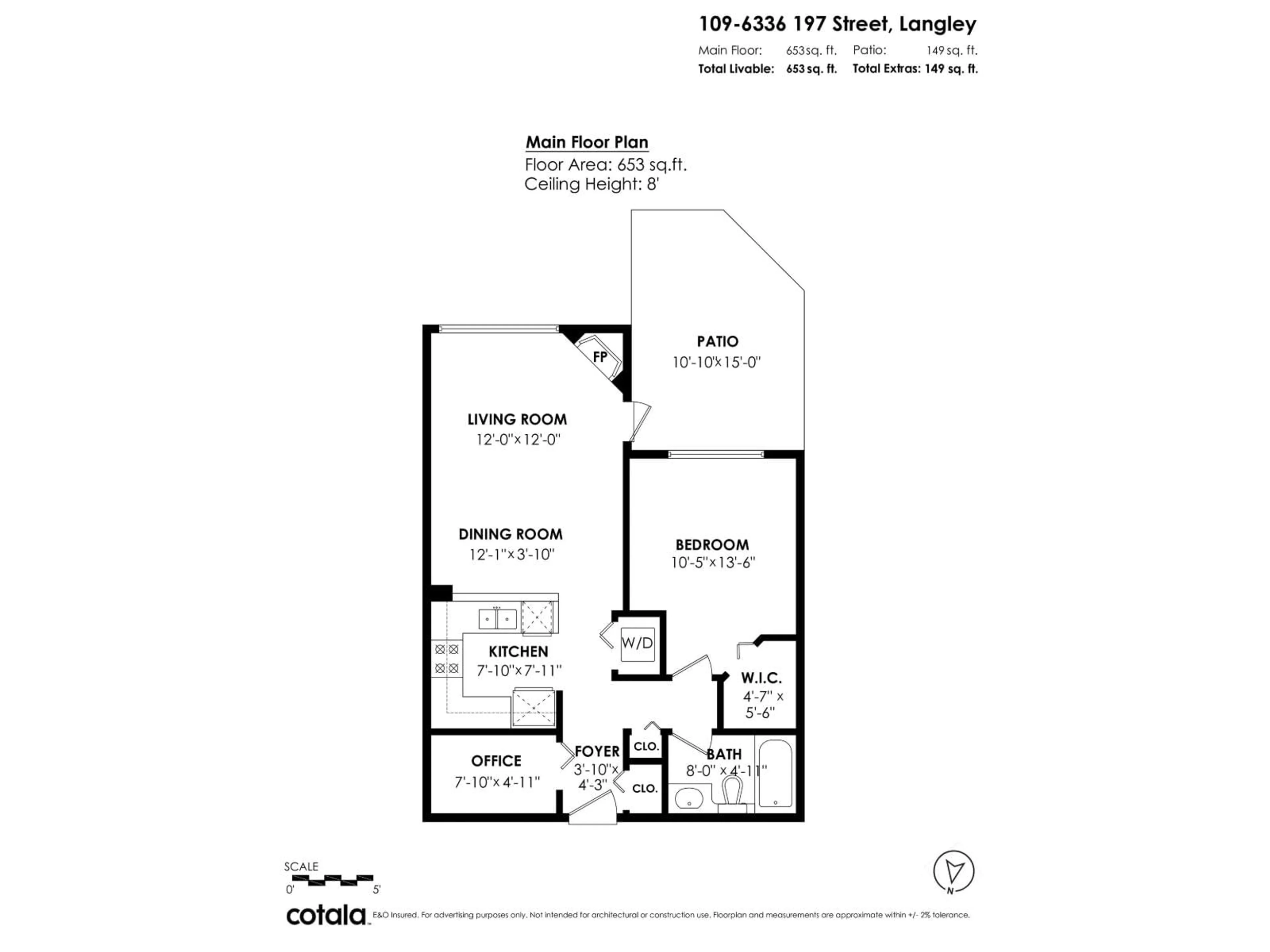 Floor plan for 109 - 6336 197 STREET, Langley British Columbia V2Y2T7